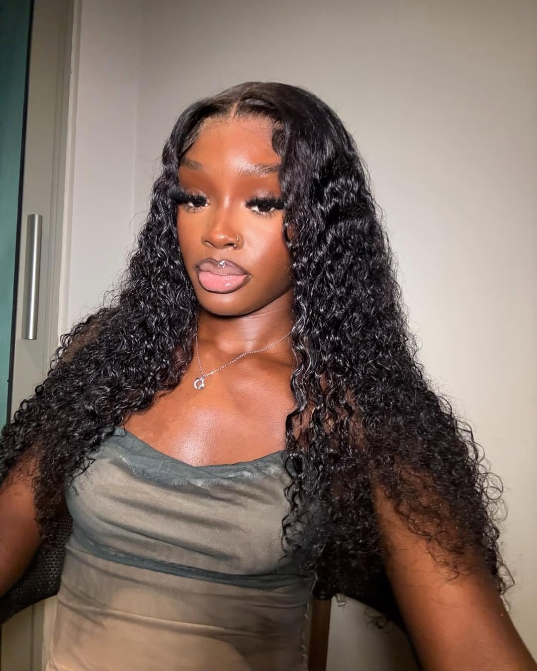 Deep Wave Lace Front Human Hair Wig for Black Women - 150% Density Curly Wet & Wavy Wig with Pre-plucked Baby Hair - 13x4 Lace Closure in Natural Black (28 Inch) - Perfect for Daily Wear, Special Occasions & Protective Styling