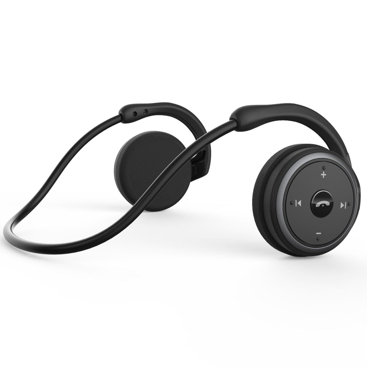 RTUSIA Wireless Bluetooth Headphones - Sports Wrap Around Headset with Built-in Mic, Crystal Clear Sound, 12H Battery Life, Foldable & Portable for Running, Gym, Travel - Black