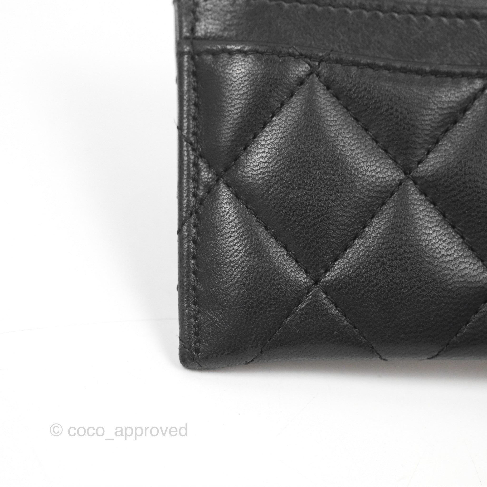 Chanel Classic Flat Card Holder Black Lambskin Gold Hardware - Luxury Slim Wallet for Women, Perfect for Everyday Use & Gift Giving