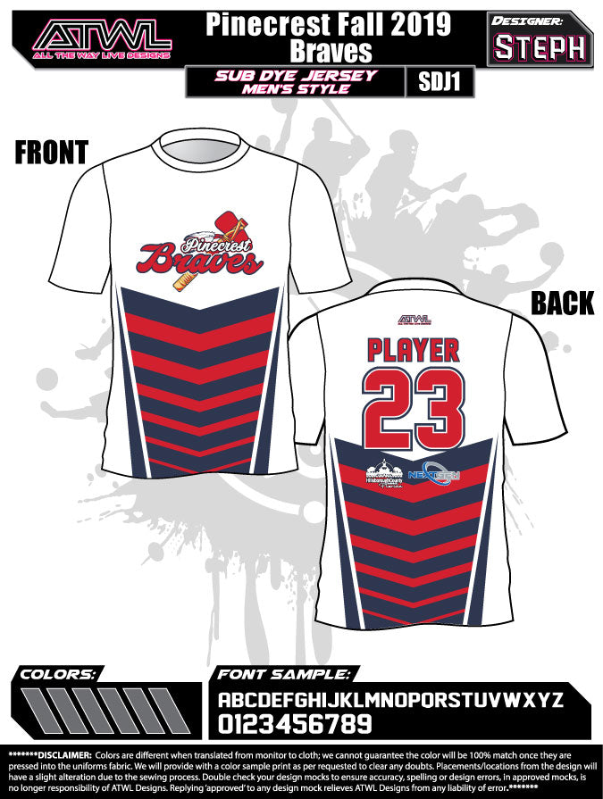 Pinecrest Fall League Men's Sublimated Basketball Jersey - Breathable & Lightweight for Games & Practice