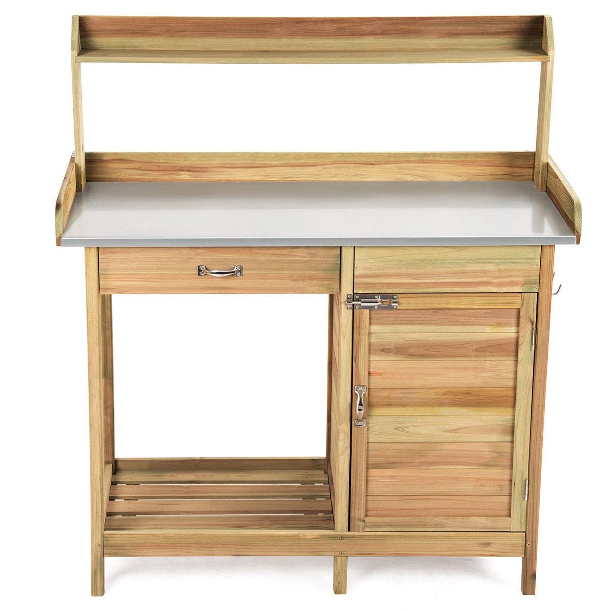 Premium Outdoor Garden Wooden Potting Bench with Storage Shelf - Heavy Duty Workstation for Planting, Gardening & DIY Projects - Perfect for Backyard, Patio & Greenhouse Use