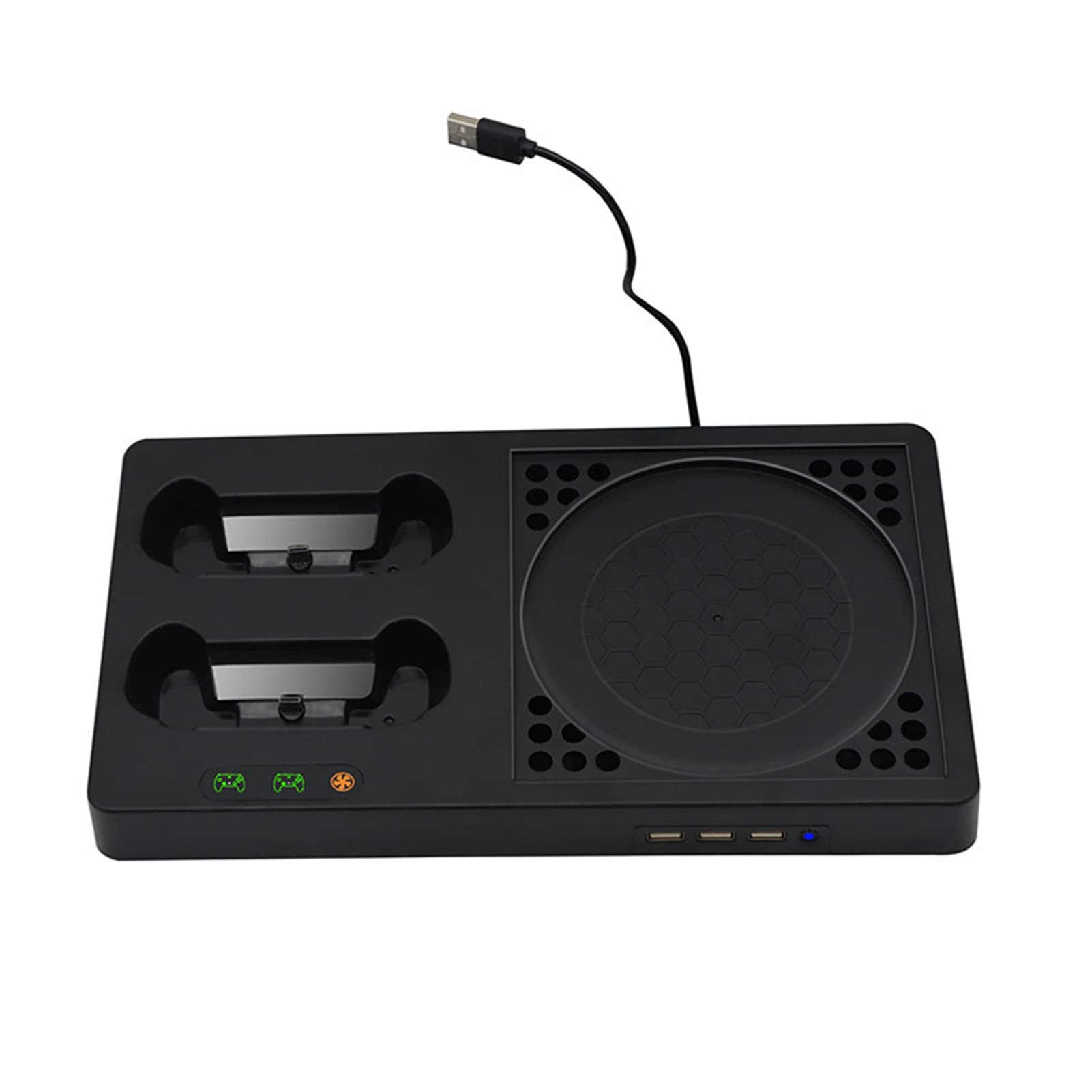 Dual Controller Charger with LED Indicator - Fast Adjustable Charging, Lightweight Design - Vertical Cooling Stand for Xbox Series X/S & PS5 - Perfect for Gaming Sessions & Multiplayer Setup