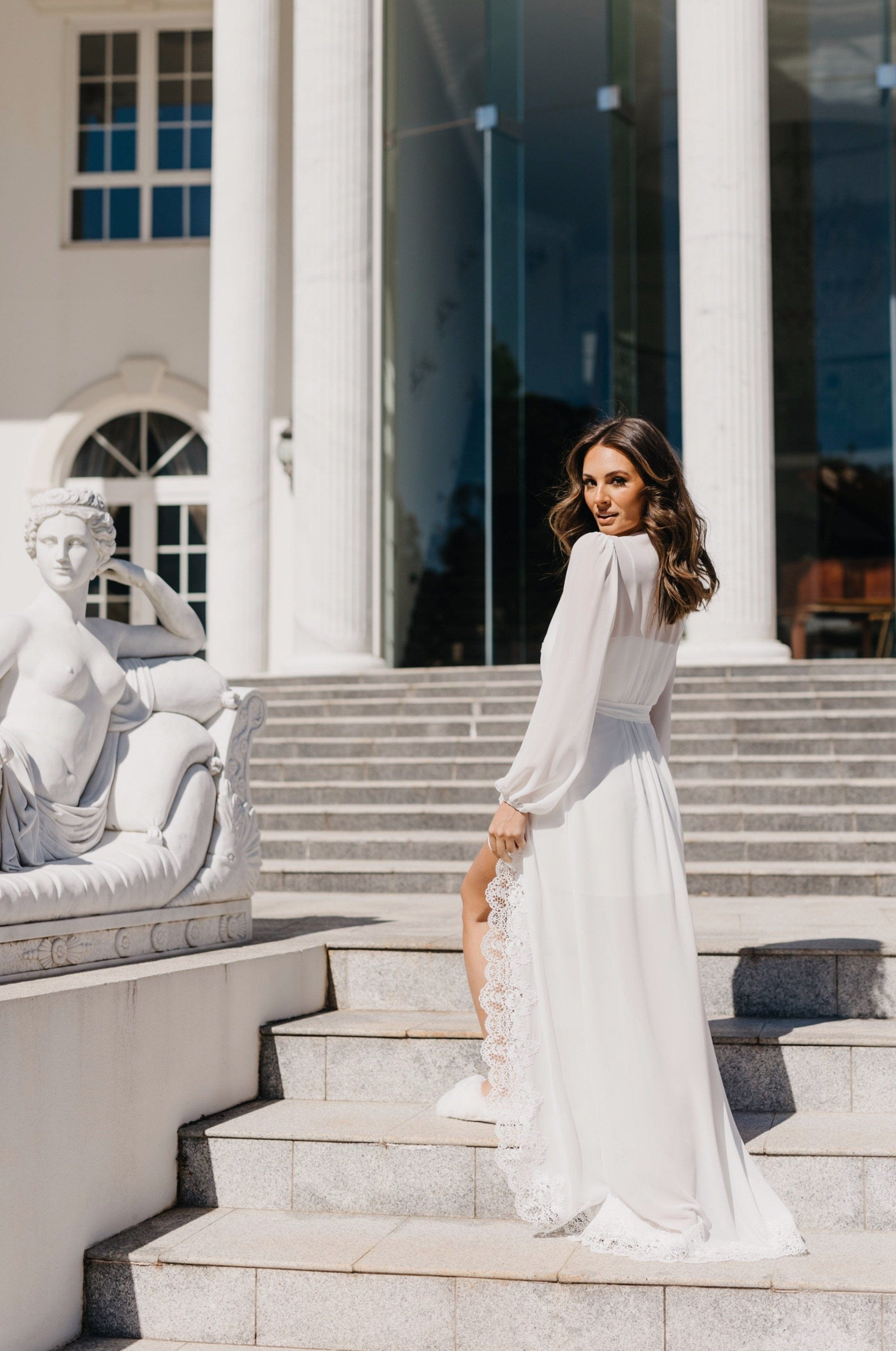 Layla Lace Trim Maxi Dress with Slip - Elegant Long Flowy Dress for Women | Perfect for Weddings, Parties & Special Occasions