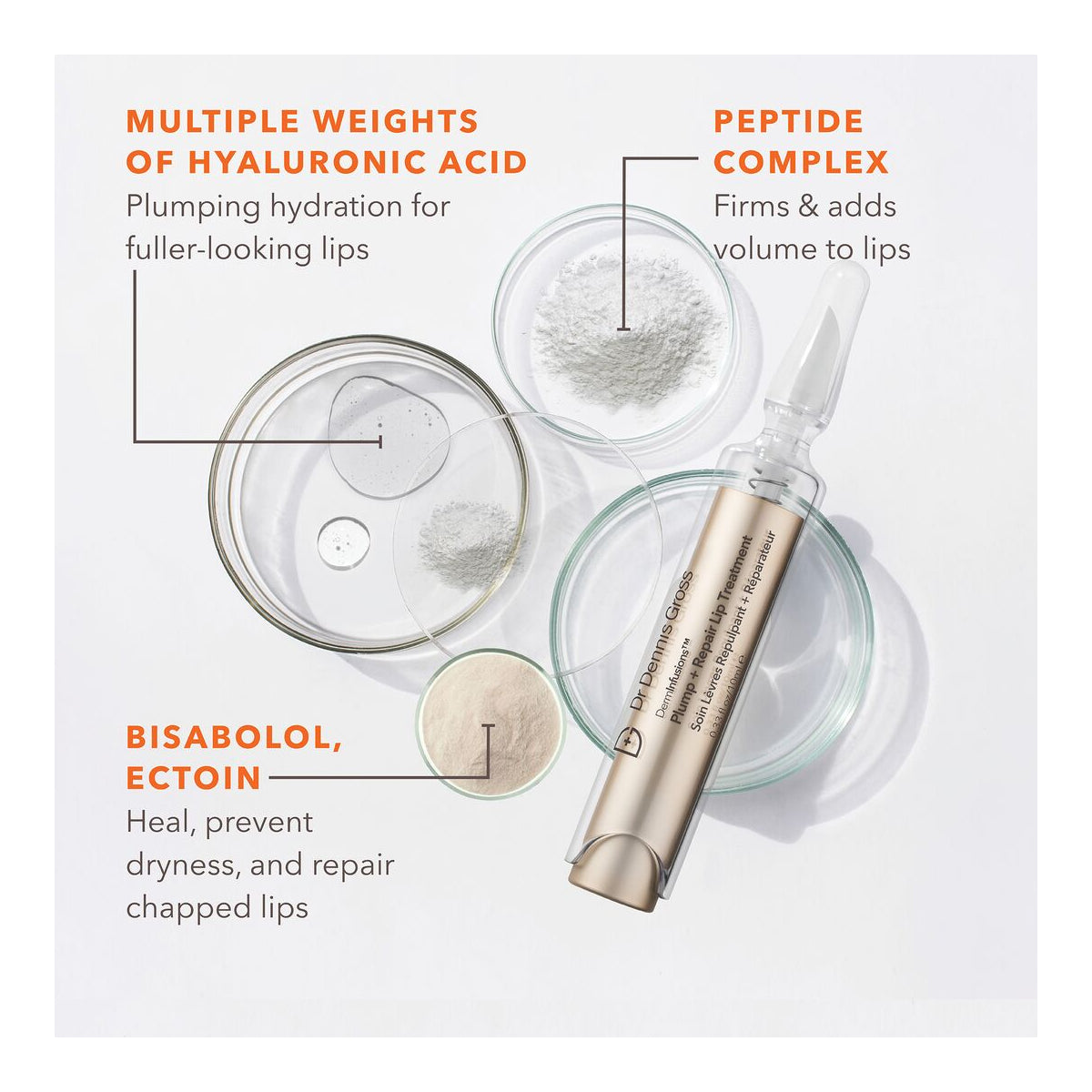 Dr. Dennis Gross Plump + Repair Lip Treatment - Hydrating & Plumping Lip Balm for Dry, Chapped Lips | Perfect for Daily Use, Night Care & Makeup Prep