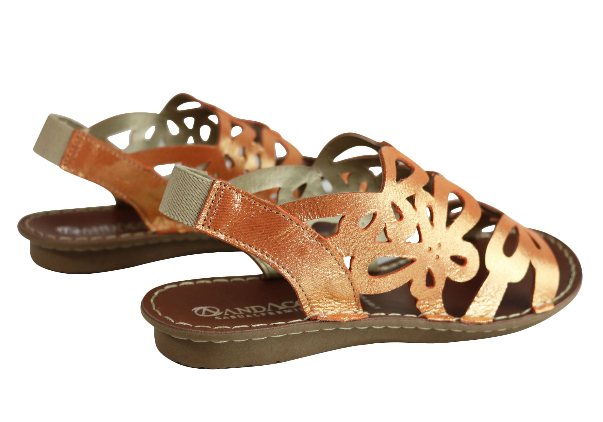 Andacco Desiree Women's Comfortable Flat Leather Sandals - Handmade in Brazil - Perfect for Beach, Vacation & Summer Outfits