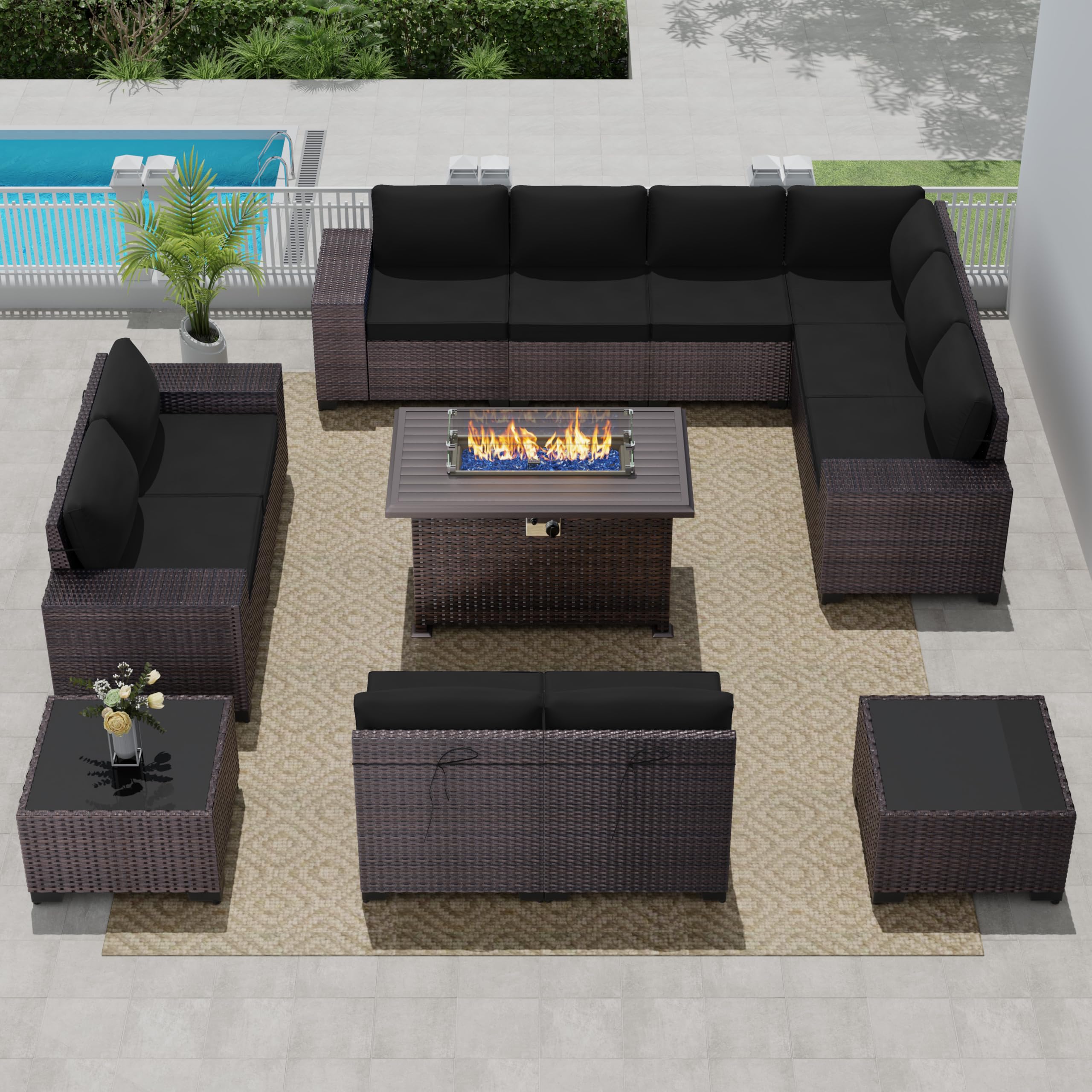 13-Piece Outdoor Patio Furniture Set with 43
