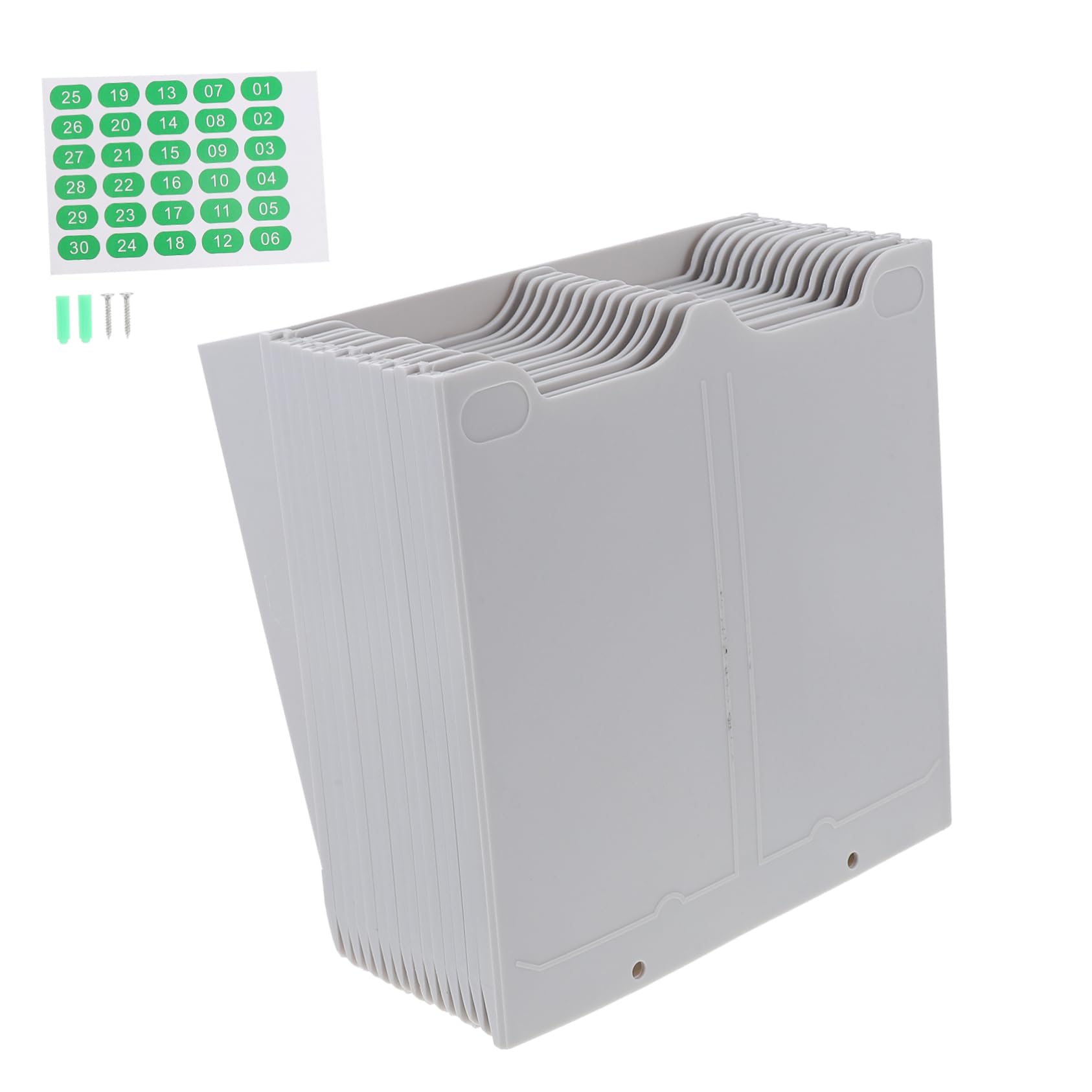 STOBOK Wall Mounted Retractable Time Card Holder - 30 Pocket Slots for Office, Warehouse & Storage Organization - Perfect for Attendance Tracking, Wedding Cards & Document Display