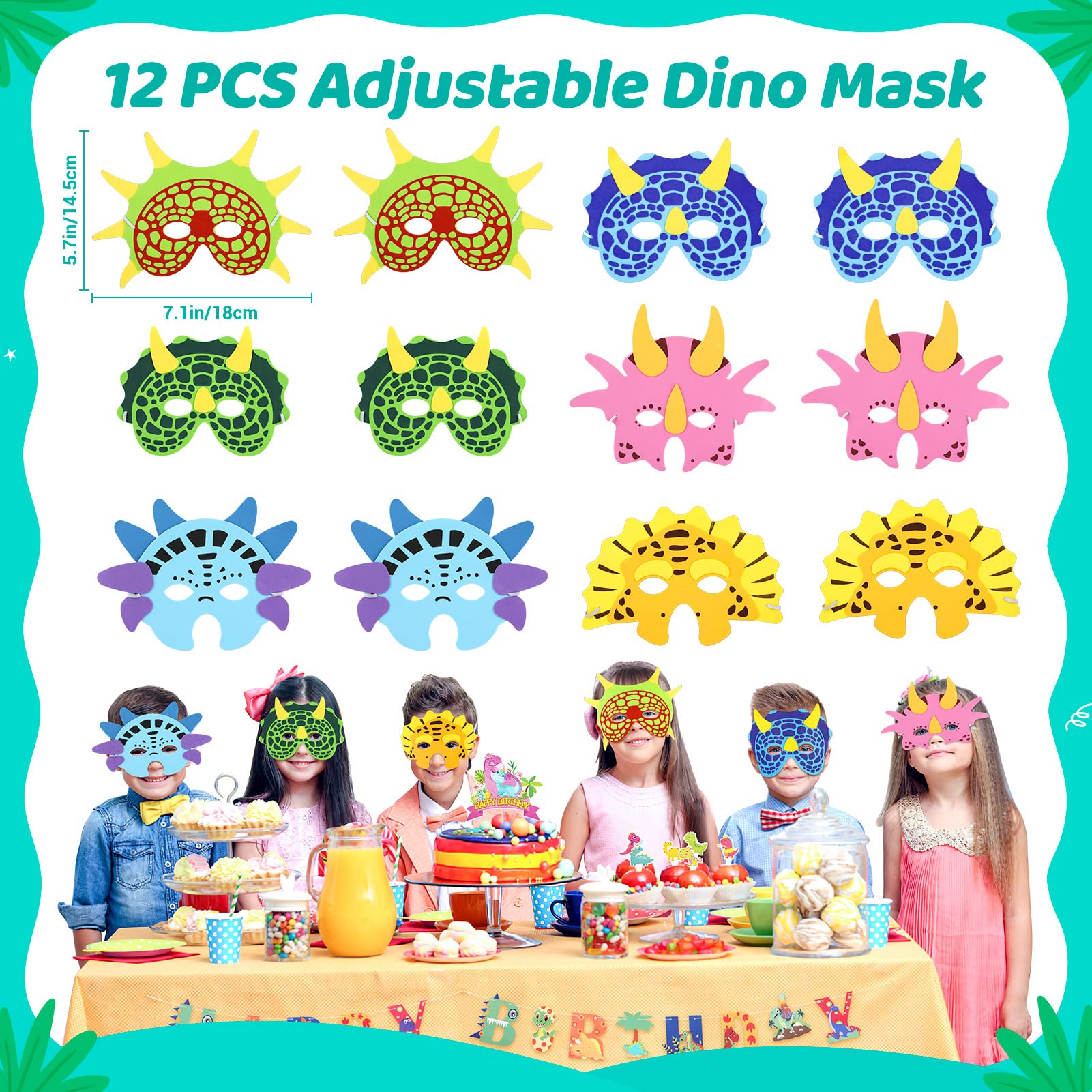 INNOCHEER 133-Piece Dinosaur Birthday Party Decorations Set - Dino Themed Party Supplies for Kids with Favors Bags, Balloons & Happy Birthday Banner | Perfect for Boys & Girls Birthday Parties, Jurassic Theme Events & Dinosaur Lovers