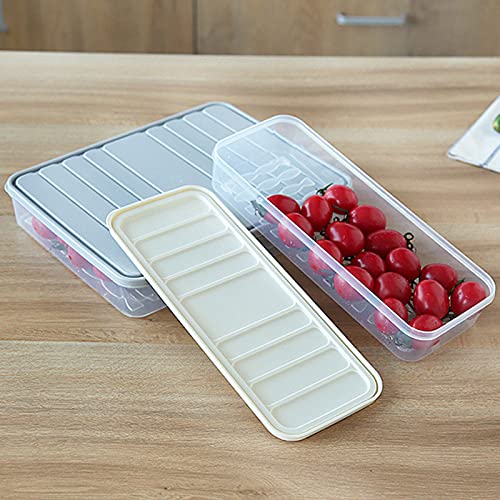 VALINK Stackable Refrigerator Food Storage Containers - Reusable Plastic Bins for Organizing Fresh Food, Vegetables & Leftovers - Space Saving Thin Design for Fridge, Freezer & Pantry Organization (Perfect for Meal Prep & Kitchen Storage)