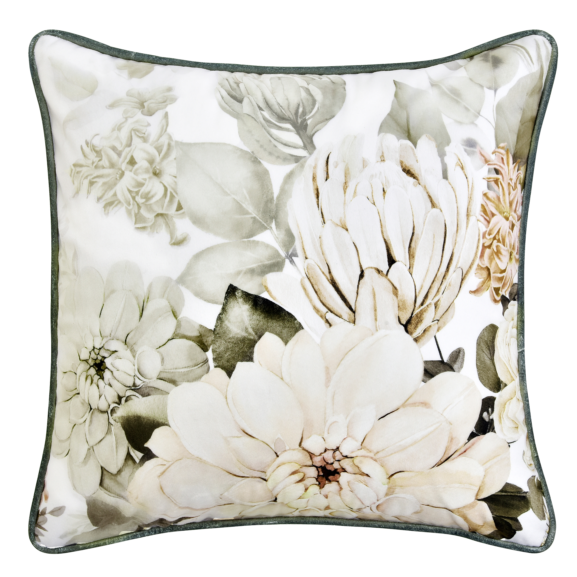 Giselle White Square Cushion by Bianca - Premium Home Decor Throw Pillow for Sofa, Bed & Living Room