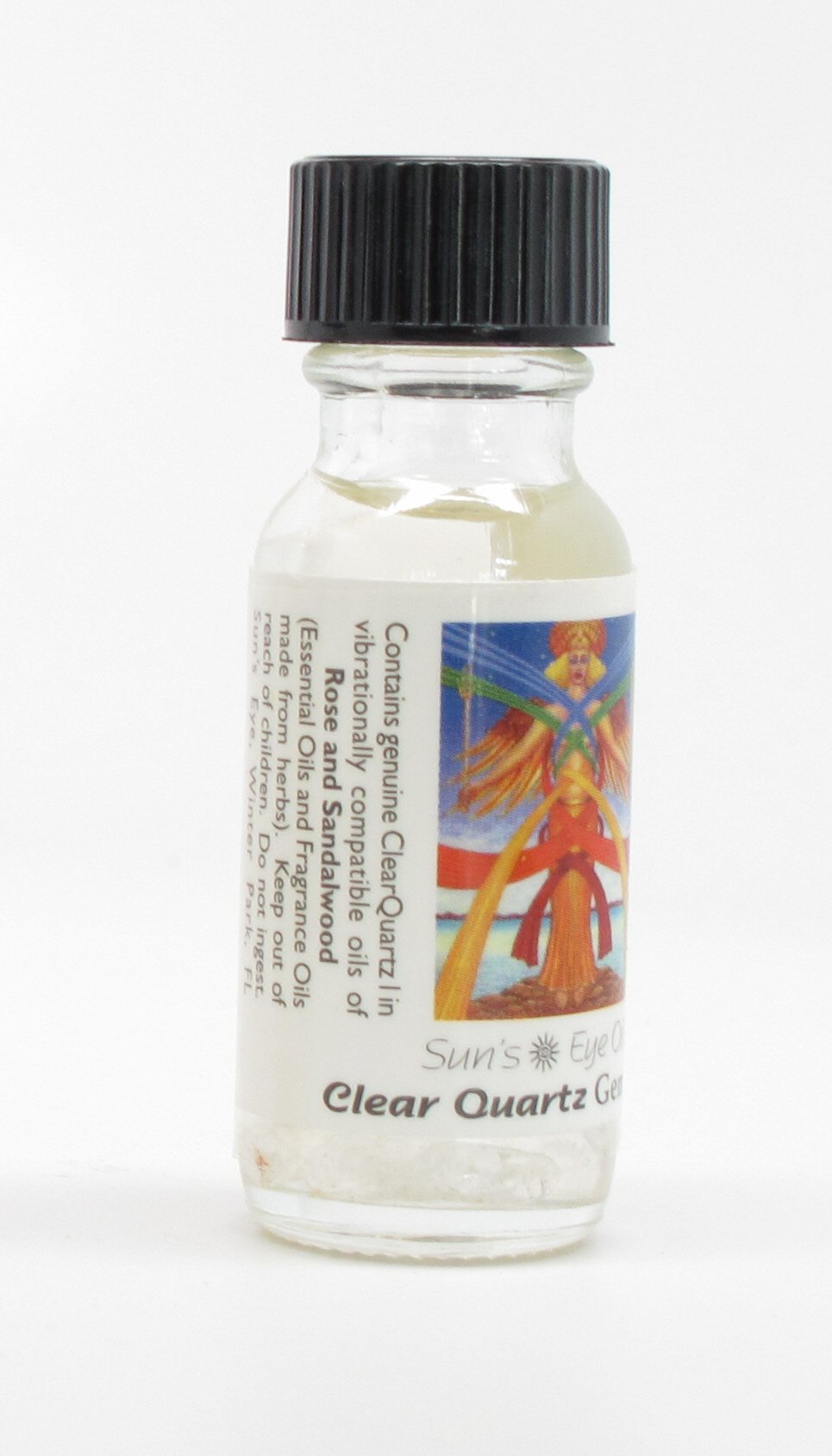 Clear Quartz Sun's Eye Gemscents Essential Oil - 0.5oz Bottle for Aromatherapy, Meditation & Energy Healing | Natural Crystal Infused Therapeutic Oil