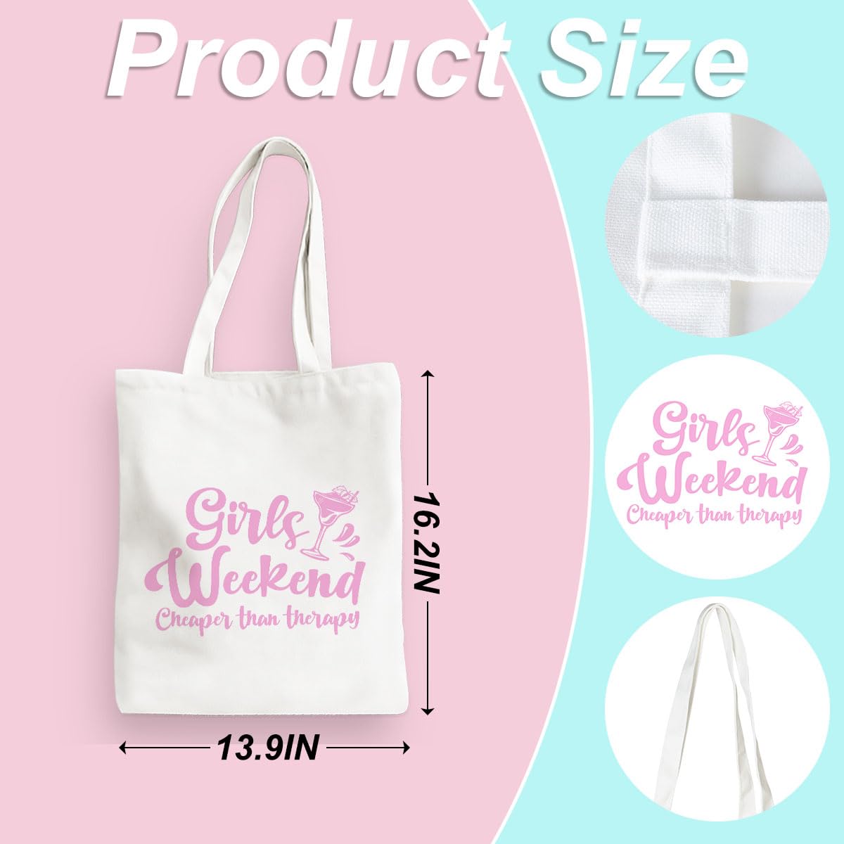 Stylish Canvas Tote Bag for Women - Perfect Gift for Girls Trip, Weekend Getaway & Beach Vacation - Durable & Fashionable Carryall for Travel, Shopping & Daily Use
