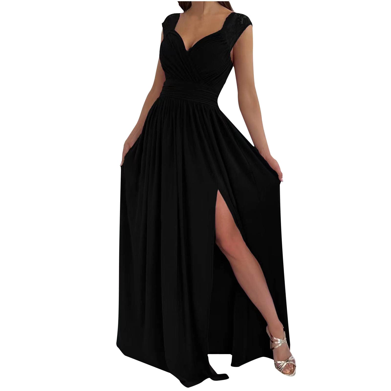 2022 Women's Summer Dresses - Sleeveless V-Neck Floral Lace Patchwork Sundress with Tie Waist & Ruffle Hem | Casual Mini Dress for Beach, Vacation, and Outdoor Parties