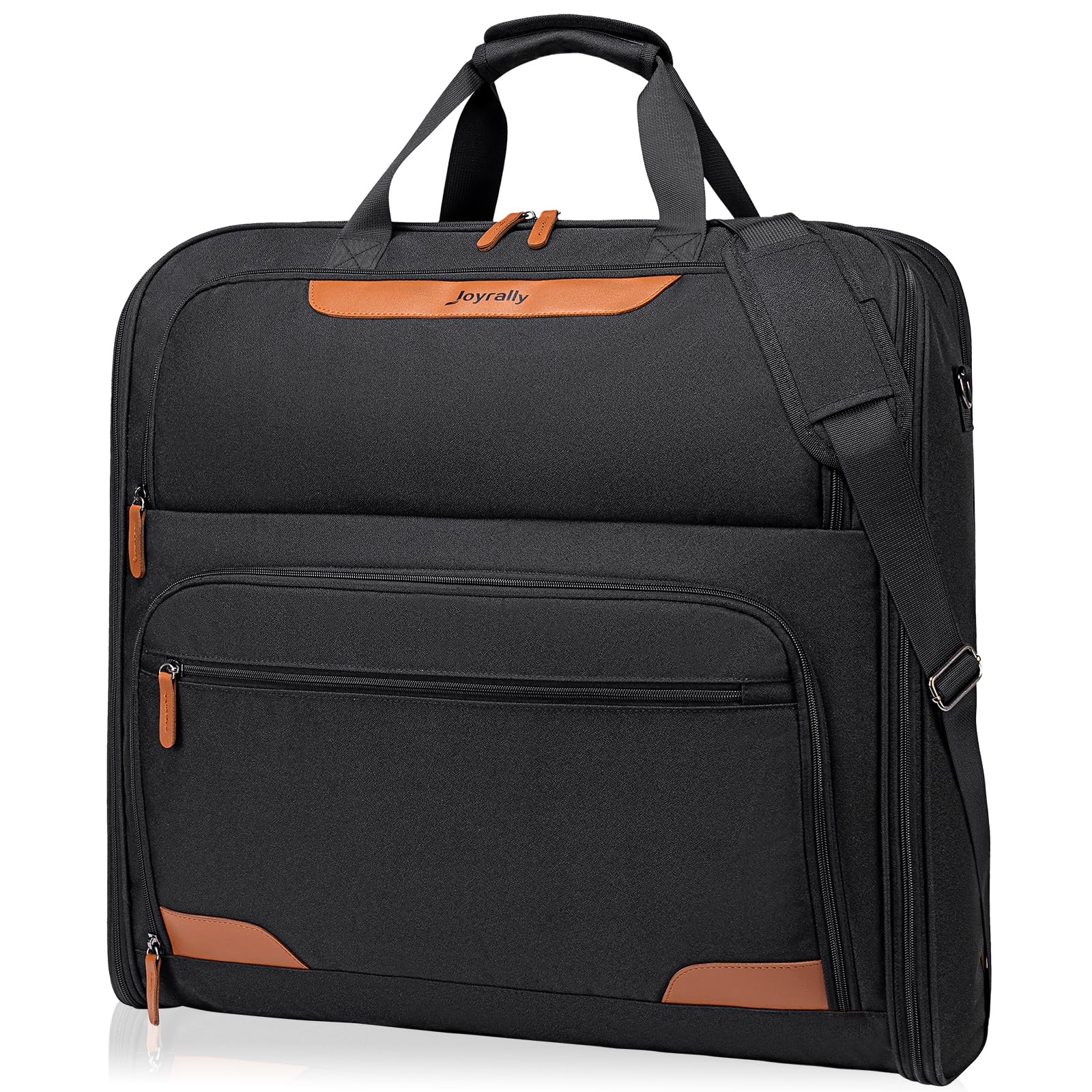 Premium Double-Layered Travel Garment Bag with Shoulder Strap - Wrinkle-Free Foldable Suit Carrier for Men & Women - Black Hanging Clothes Organizer for Business Trips, Weddings & Formal Events