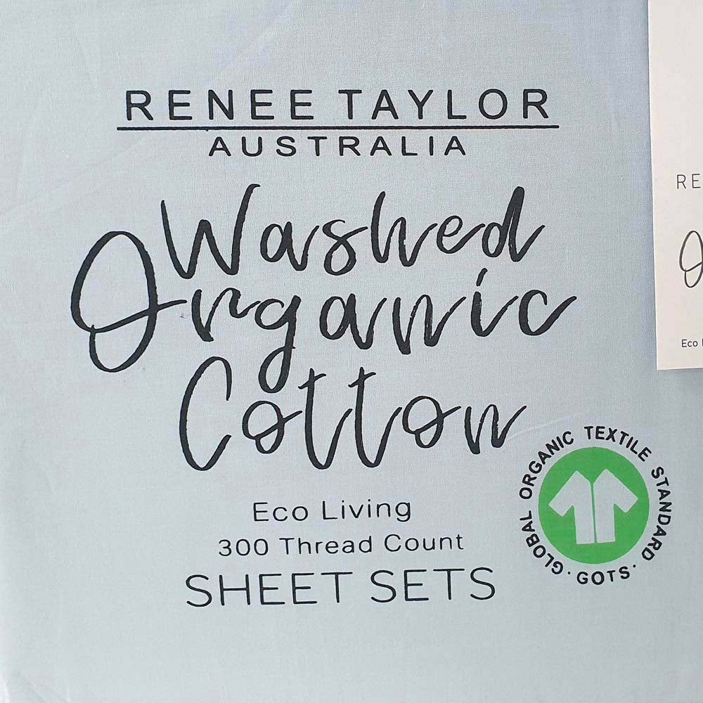 100% Organic Cotton Percale Sheet Set 300 Thread Count - Soft Breathable Bed Sheets for Single Bed in Baby Blue | Perfect for Nursery, Kids Room & Guest Bedroom