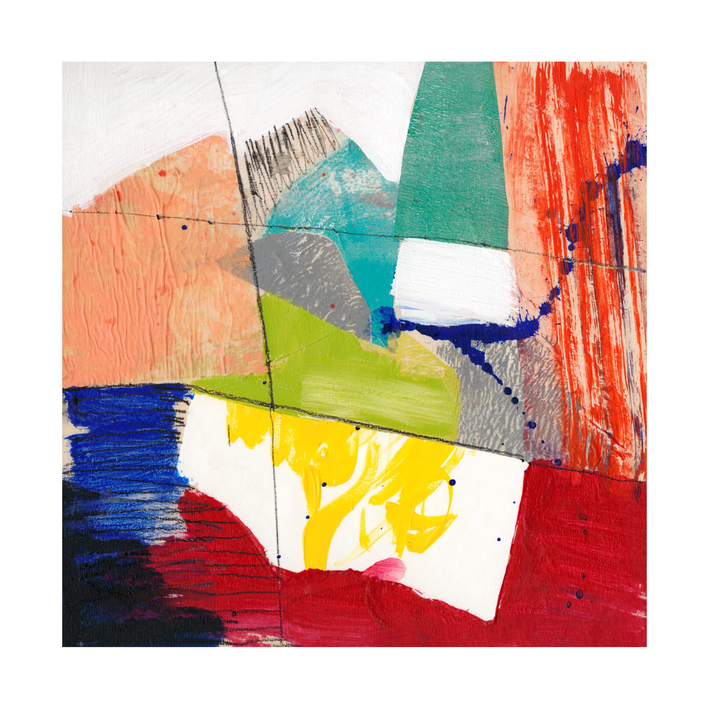 Jennifer Goldberger 'Bright Composition II' Canvas Wall Art - Modern Abstract Painting for Living Room, Bedroom & Office Decor