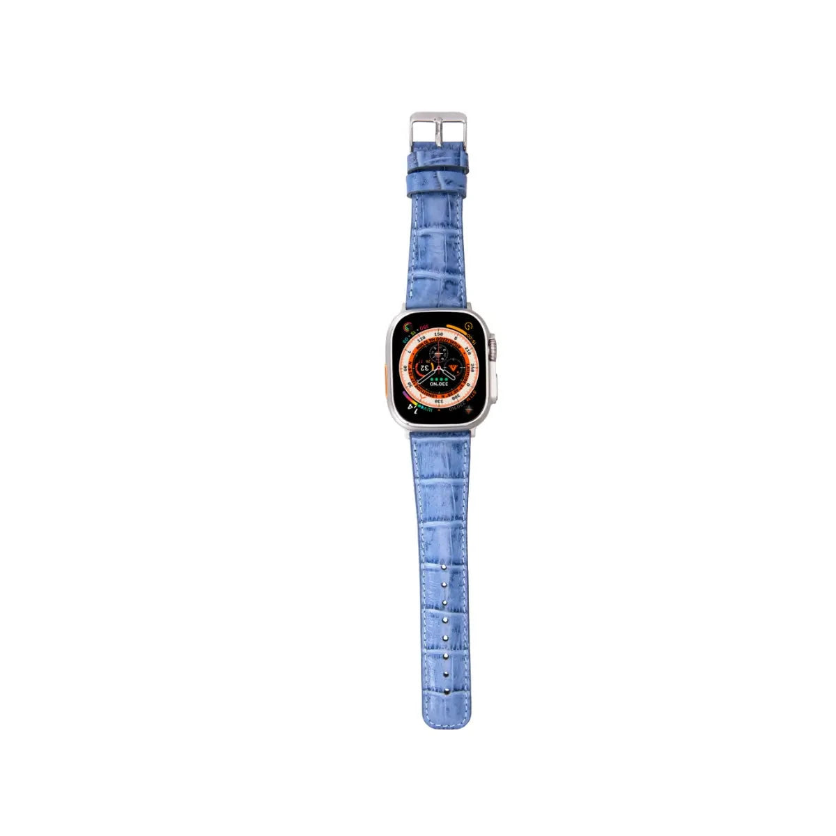 Blue Crocodile Pattern Leather Classic Apple Watch Band - Stylish & Durable Replacement Strap for Work, Gym & Everyday Wear