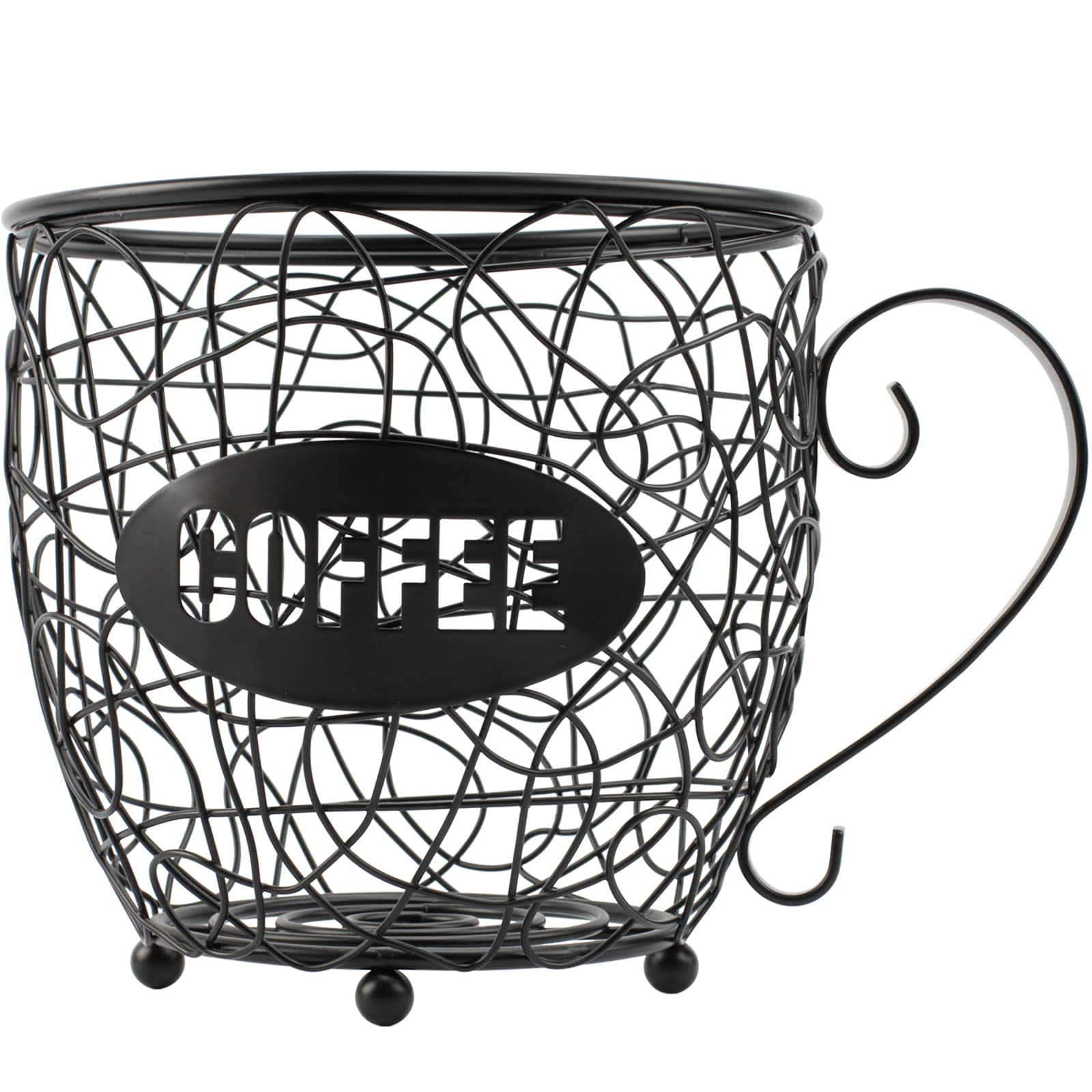 Large Capacity K Cup Holder for Keurig - Organizes 40 Coffee Pods on Countertop | Black Coffee Bar Accessory for Home & Office Use