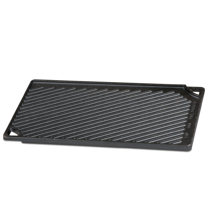 Reversible Cast Iron Grill and Griddle - Double-Sided Cooking Surface for Indoor & Outdoor BBQ, Camping, and Backyard Grilling