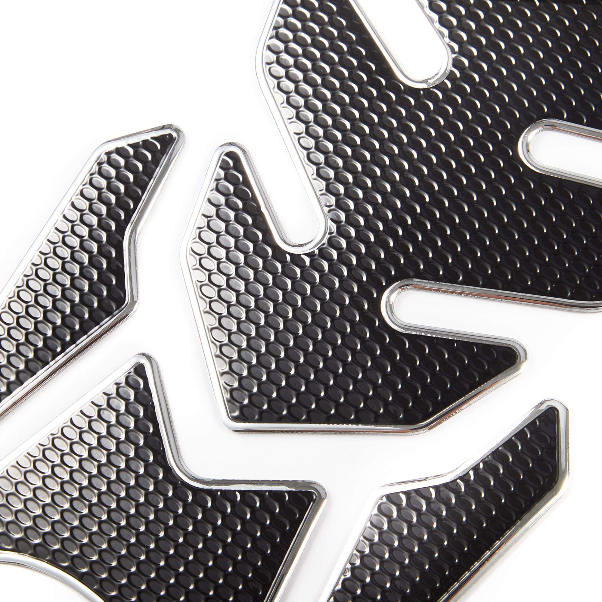 TOMALL 3D Motorcycle Gas Tank Protector - Soft Rubber Anti-Slip Tank Pad Decal Sticker | Waterproof & Durable for Harley, Yamaha, Honda | Perfect for Bike Customization & Protection (Silver)