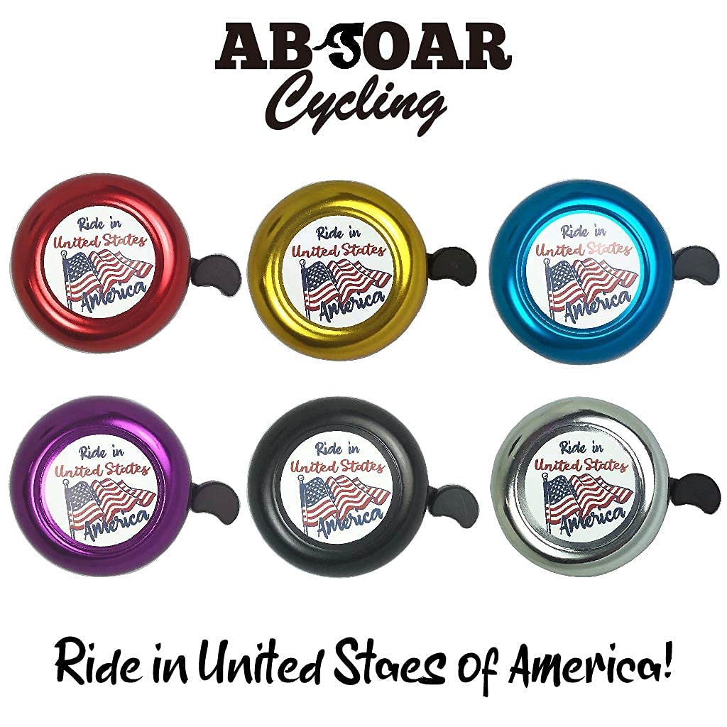 Premium Bike Bells for Adults & Kids - Durable Bicycle Bell for Mountain, City, Road Bikes & Beach Cruisers (Black/Blue/Red/Gold/Silver/Purple) - Perfect for Commuting, Family Rides & Outdoor Adventures in USA (Texas, New York, California)