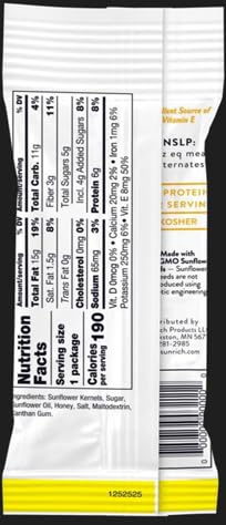 Honey Roasted Sunrich Snacks - 20 Travel Packs, Vitamin E & Protein Rich, Nut-Free for On-the-Go
