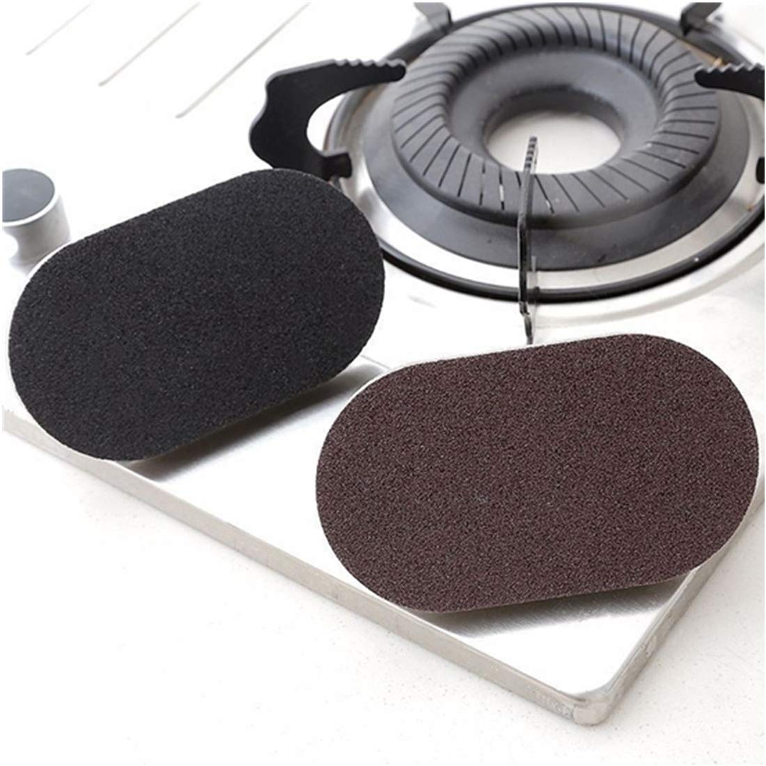 1 Pcs Emery Sponge Brush Eraser Cleaner - Rust Cleaning Tool for Kitchen, Sink, Pots & Bowls - Non-Scratch Scrubber with Comfortable Handle Grip (Brown) - Perfect for Stain Removal, Dishwashing & Household Cleaning