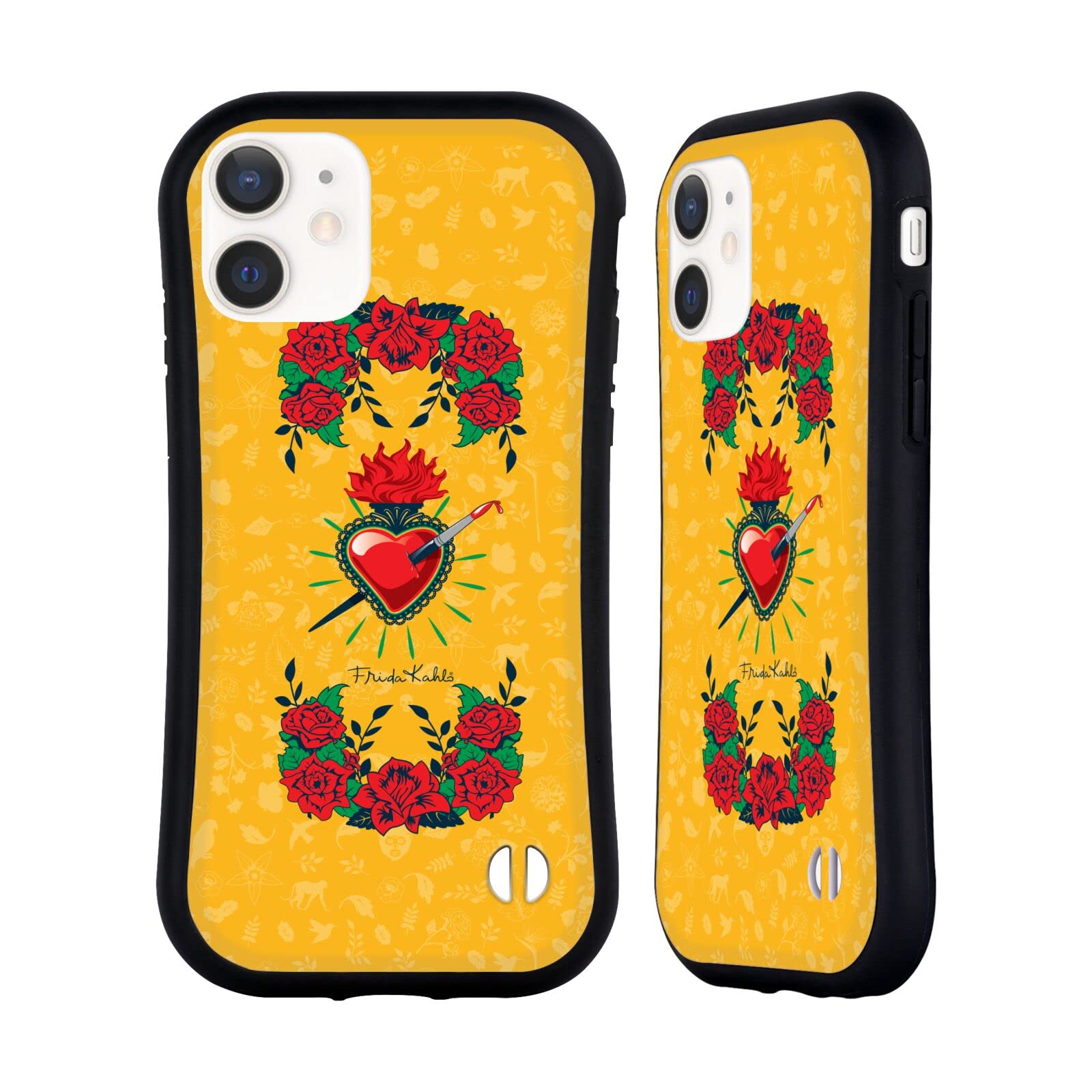 Frida Kahlo Heart & Roses iPhone 12 Mini Case - Officially Licensed Artistic Phone Cover by Head Case Designs - Perfect for Art Lovers & Unique Style Protection