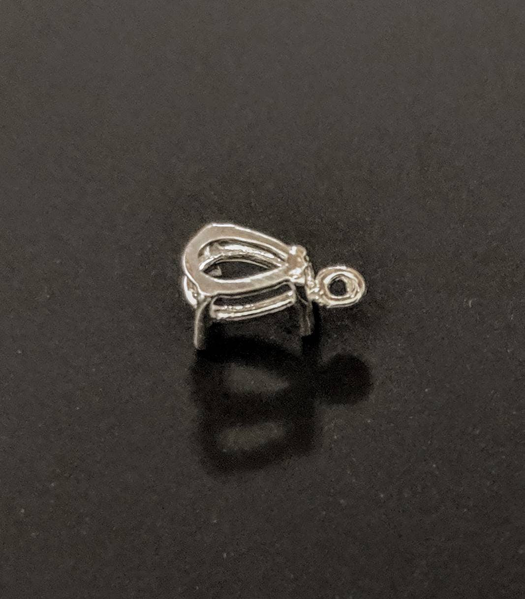 Sterling Silver or 14k Gold Pear-Shaped Dangle Pendant Setting - 5x3mm (30x22mm) - Handcrafted in USA - Perfect for Necklaces, Earrings & Jewelry Making