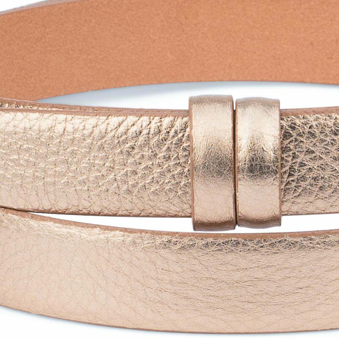 Authentic 25mm Rose Gold Belt Strap Replacement for Ferragamo Buckles | 100% Genuine Leather Women's Fashion Accessory | Perfect for Office, Casual & Formal Outfits