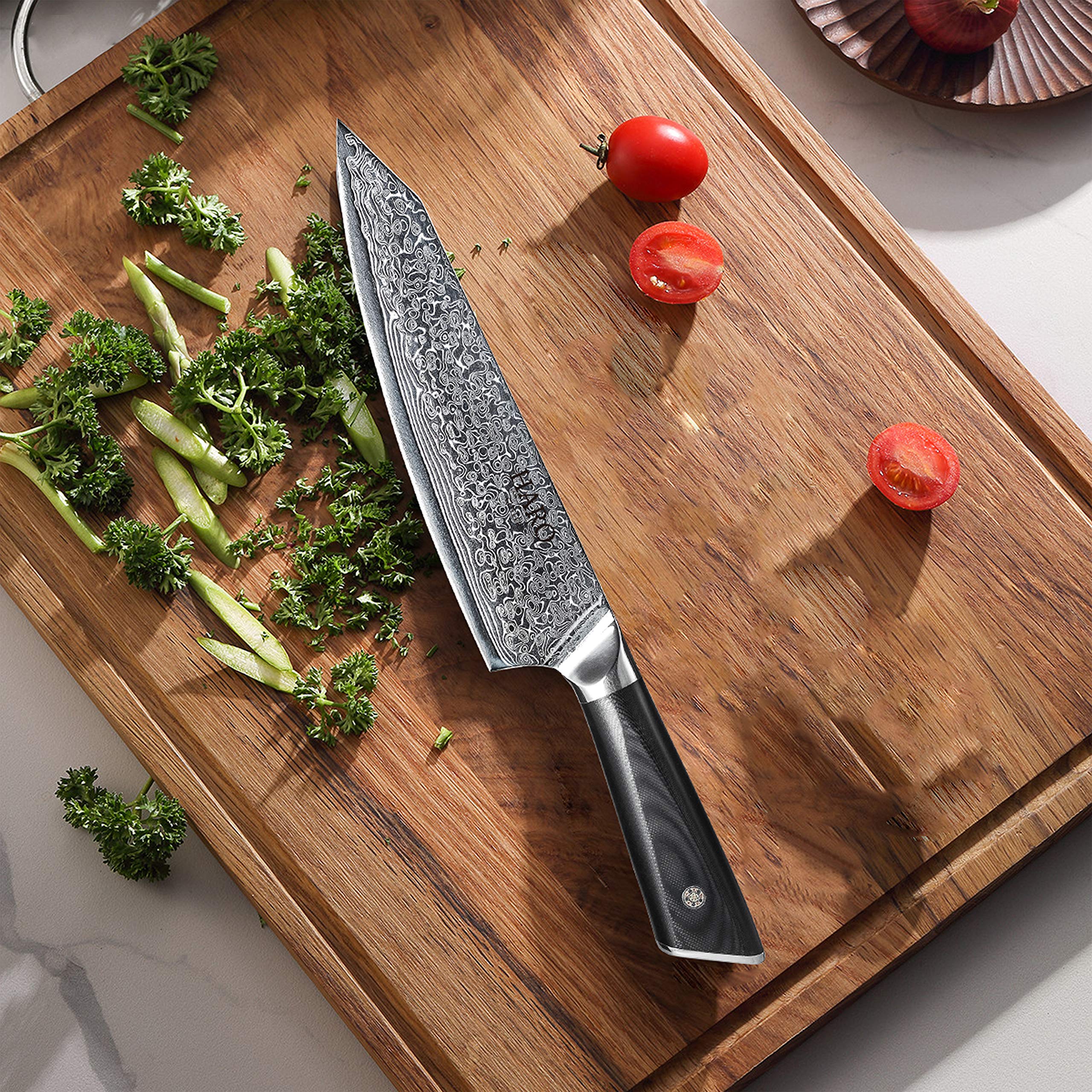 Professional Damascus Chef Knife Set - VG10 Kitchen Knives for Cooking & Slicing