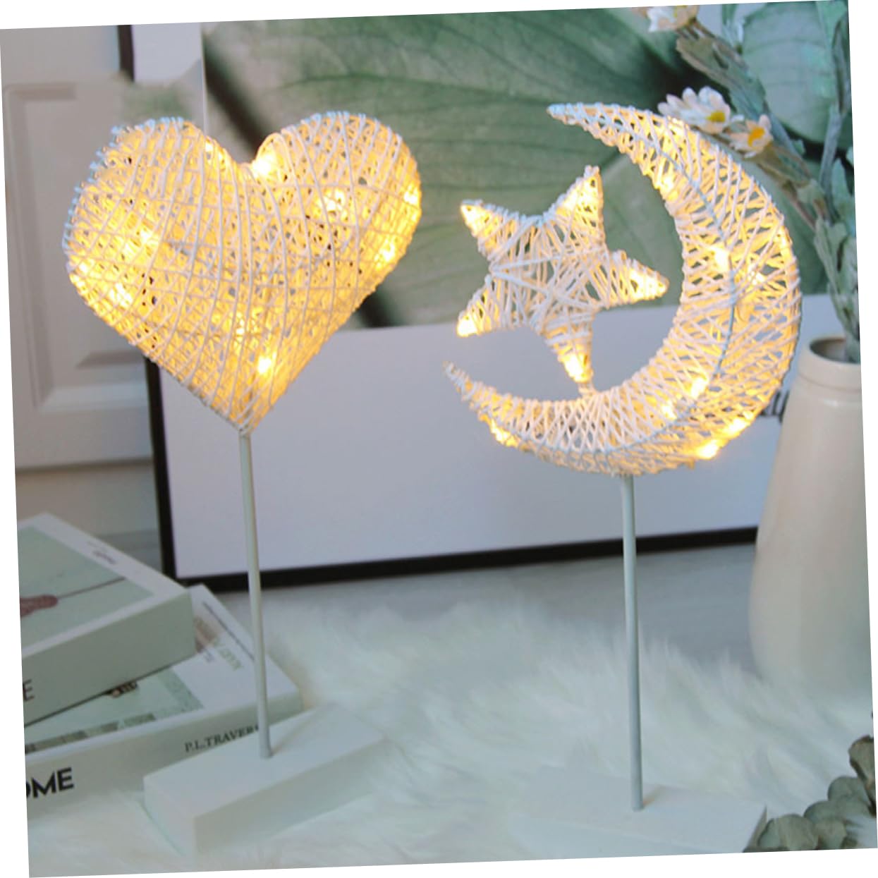 Holibanna 2-Pack LED Desk Lamp - Romantic Heart-Shaped Night Light, Neon Table Lamp for Bedroom, Office, Dorm - Perfect Gift for Girls, Women, Teens (Pink) | Study, Reading, Decor, Mood Lighting