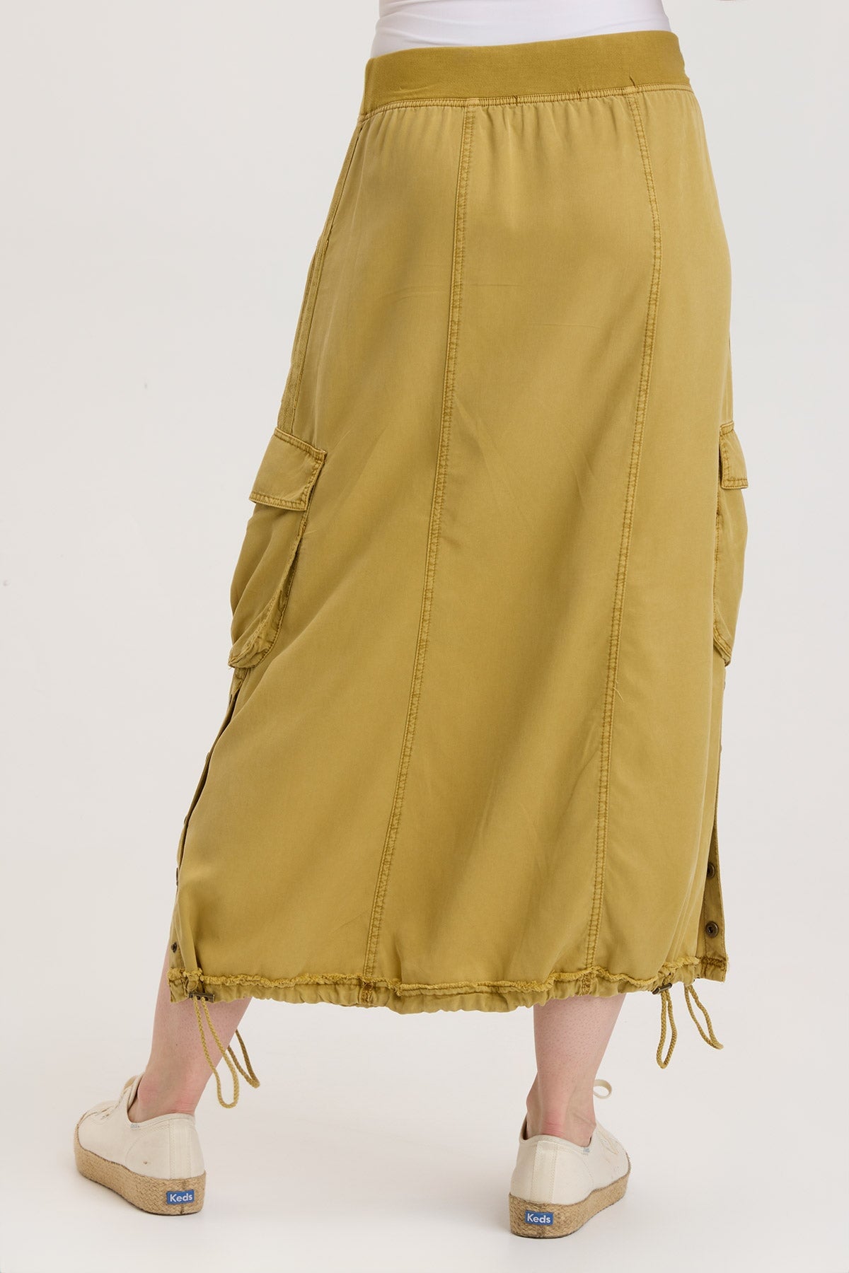 Leslyn Skirt - Herbsaint Pigment Dye Flowy Midi Skirt for Women | Boho Chic Style | Perfect for Casual Outings, Beach Vacations & Summer Festivals