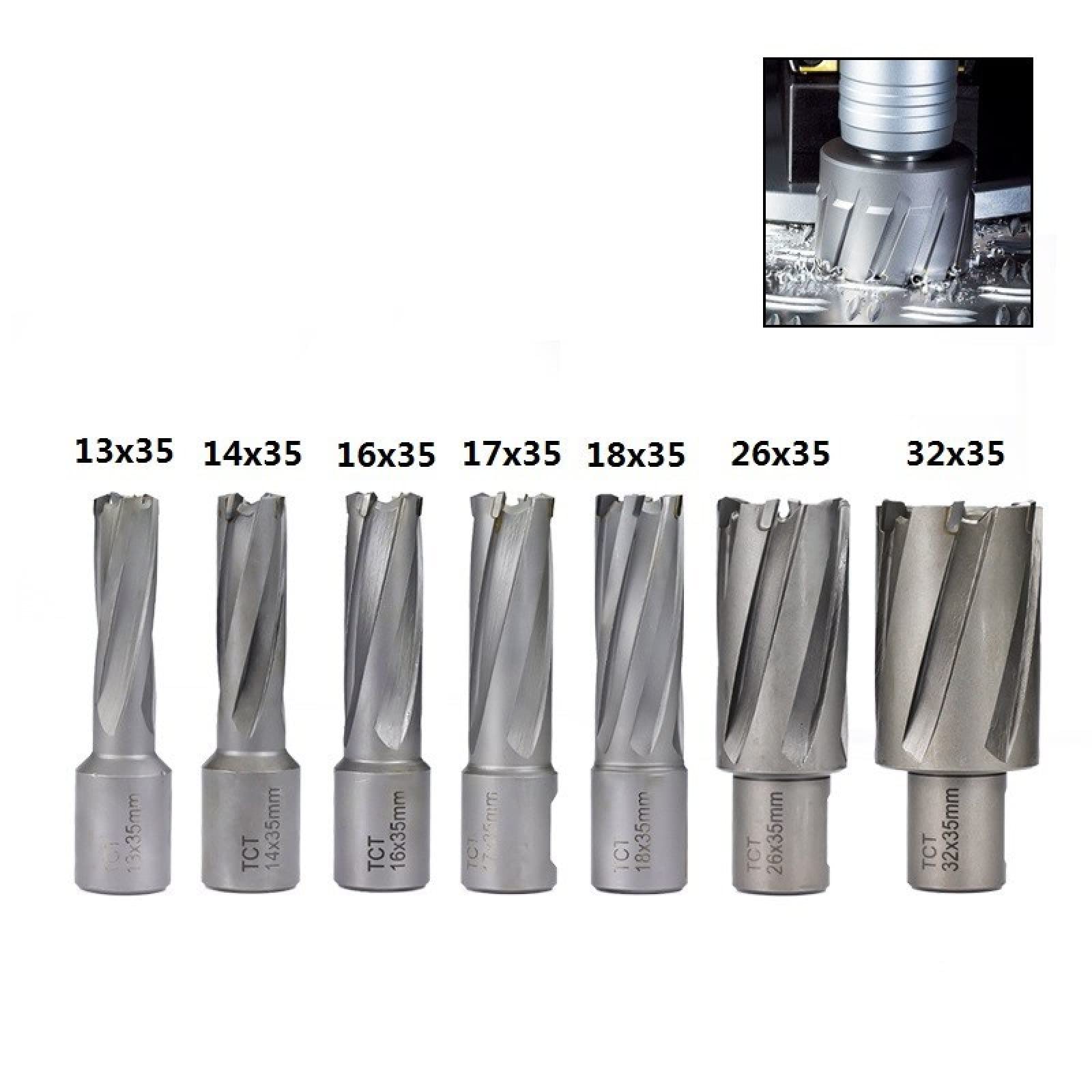 TCT Annular Cutter with Weldon Shank - 12x35mm Carbide Hole Saw for Metal Drilling | Magnetic Hollow Drill Bit for Steel, Iron & Aluminum | Perfect for Construction, Metal Fabrication & DIY Projects
