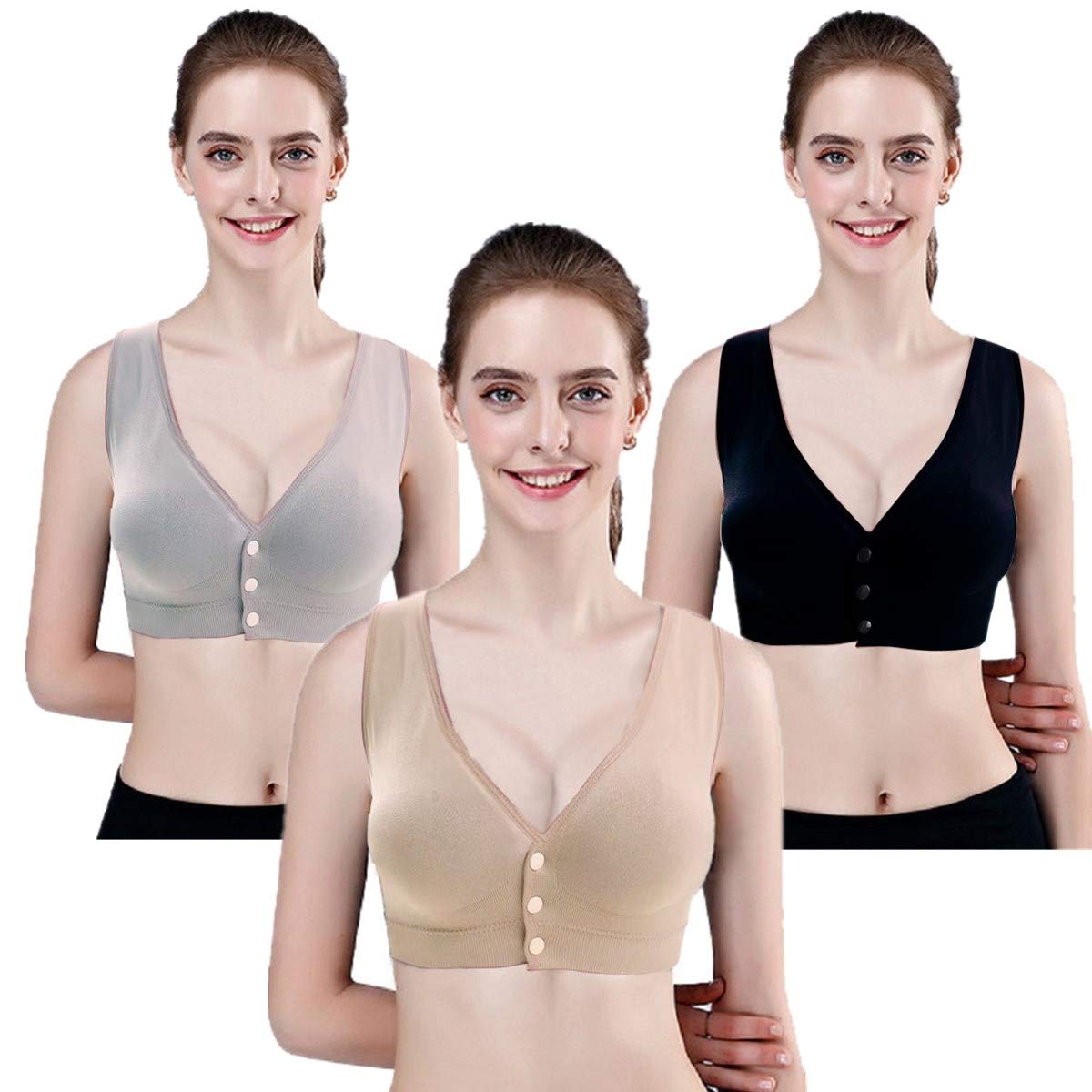 MIXZONES Women's Comfortable Everyday Bras - Soft Nylon Sports Bra with Removable Padding for Sleep, Leisure & Workout | Breathable & Supportive for Yoga, Running & Daily Wear