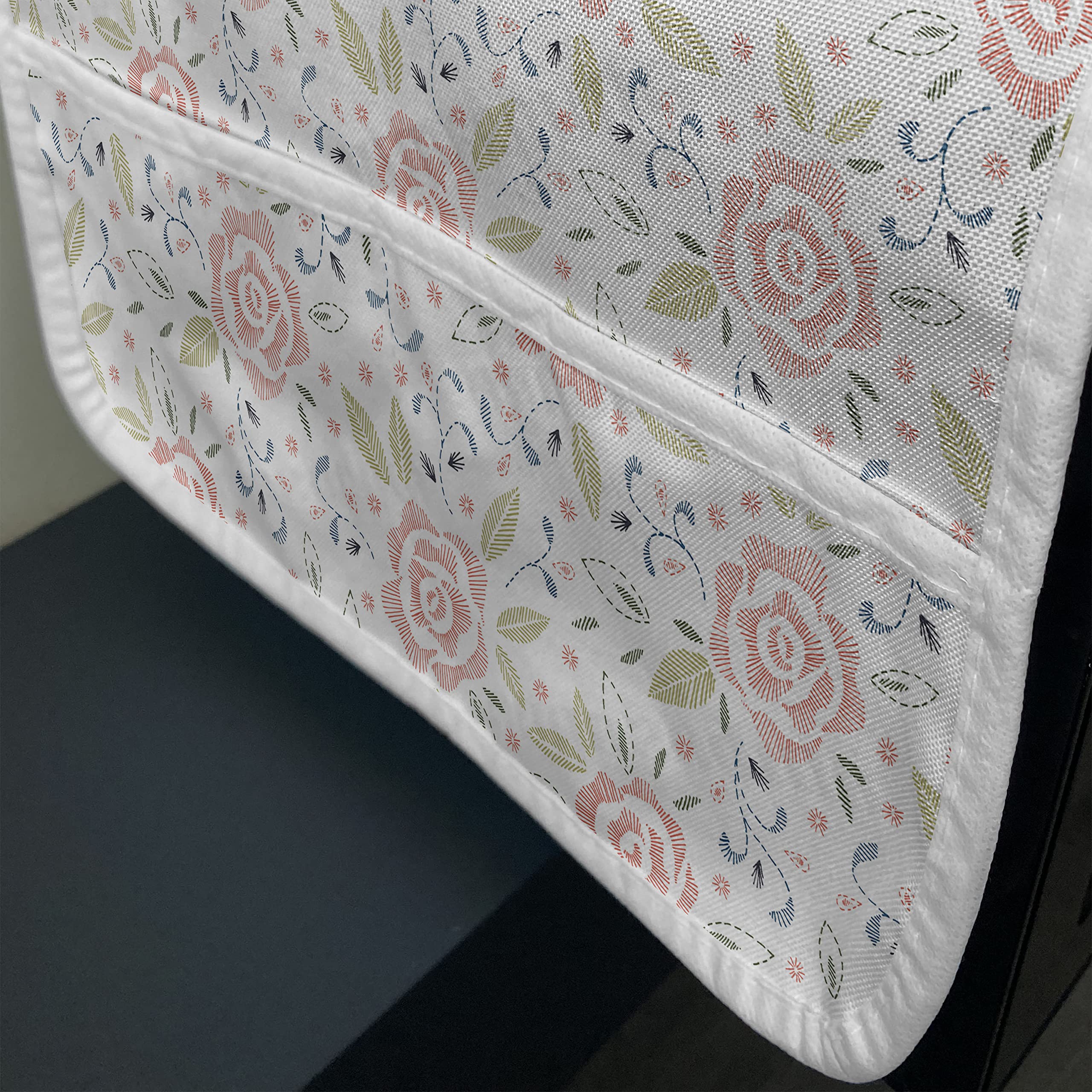 Ambesonne Floral Microwave Cover - Waterproof Kitchen Organizer with Pockets, 36
