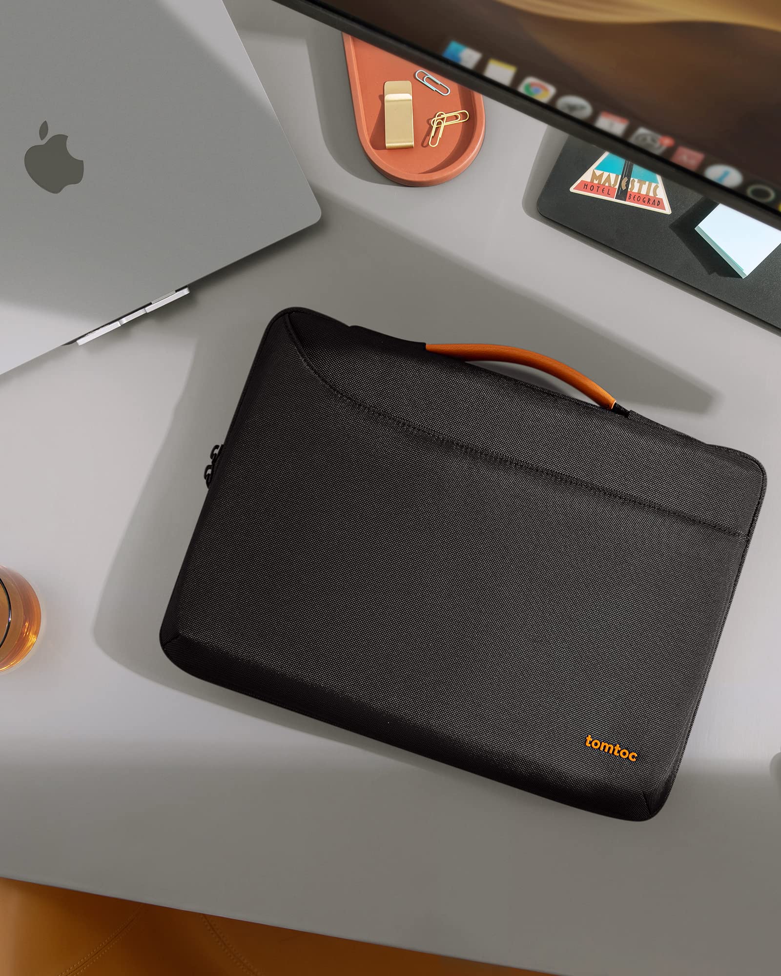 Premium tomtoc 360 Protective Laptop Sleeve for 14-inch MacBook Pro M4/M3/M2/M1 (2021-2024 Models A3112/A3401/A3185) & 13-inch iPad Pro M4/iPad Air M2 with Magic Keyboard - Water-Resistant Shockproof Carrying Case for Work, Travel & School