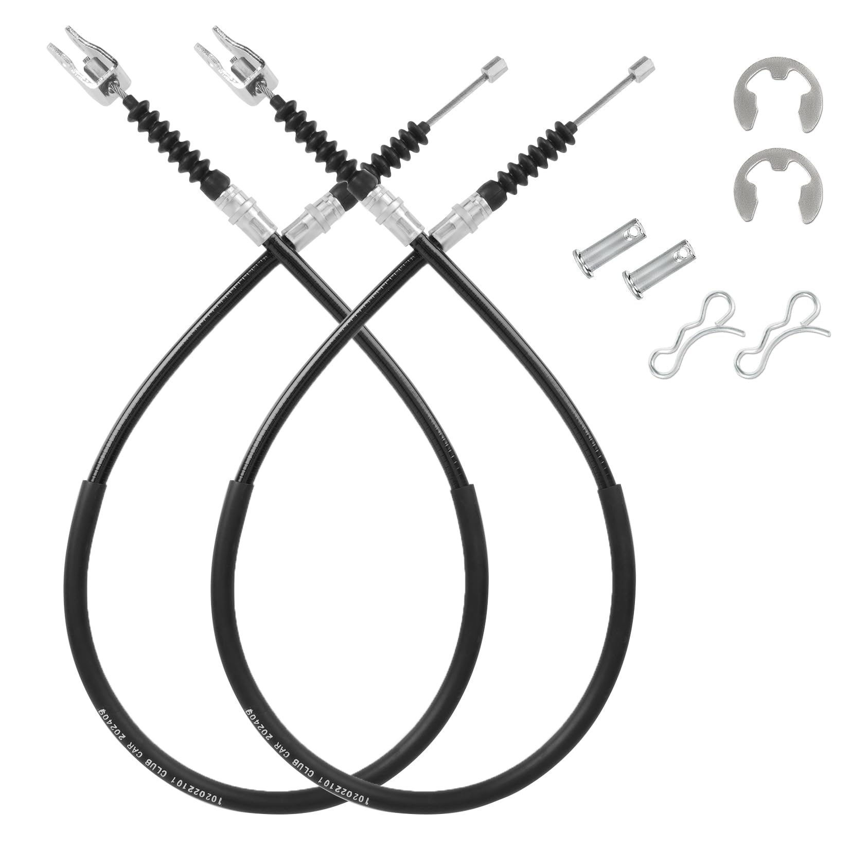 Drive-Up Club Car DS Brake Cable Kit - Stainless Steel Core (2000 & Newer Models) - 102022101 - Driver & Passenger Side Cables - Perfect for Golf Cart Maintenance & Off-Road Vehicle Repairs