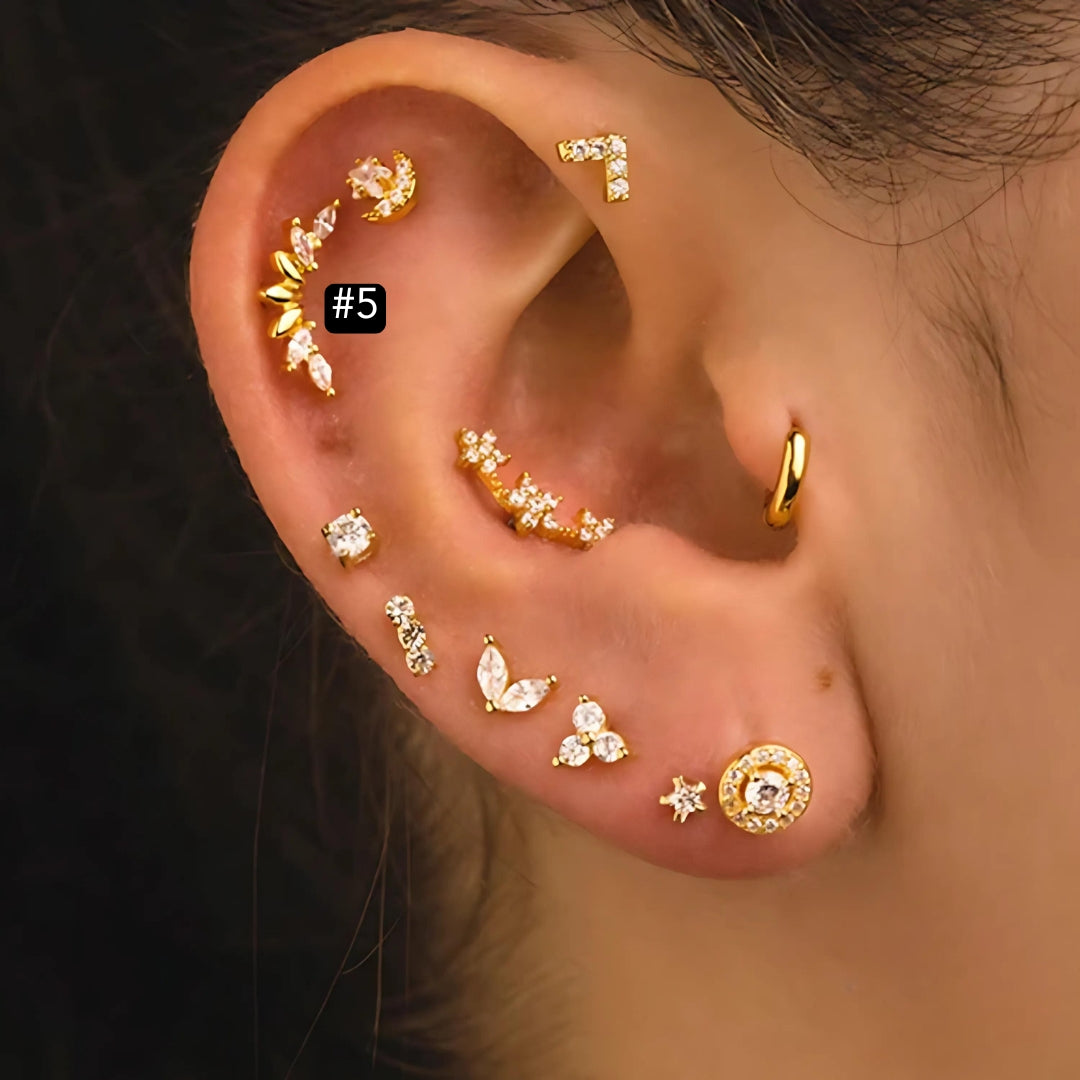 16G Evil Eye Hamsa Flat Back Tragus Daith Earrings for Women - Stainless Steel Cartilage Hoop Earring for Helix, Conch, Rook Piercing | Perfect for Everyday Wear, Spiritual Protection & Boho Jewelry Collection