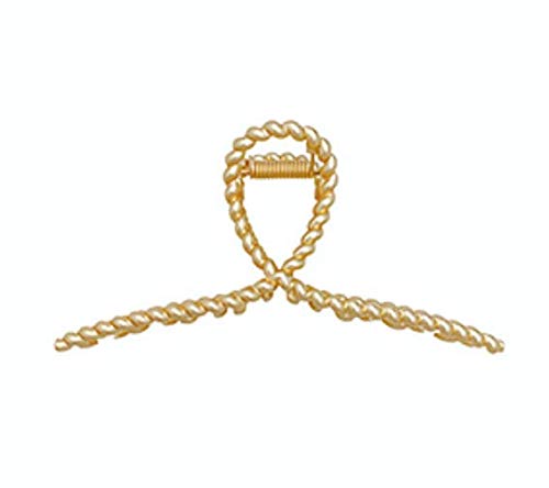 Women's Classic Gold Metal Hair Claw Clip - Large Hair Accessories for Everyday & Wedding Use - Elegant Hair Clips for Women