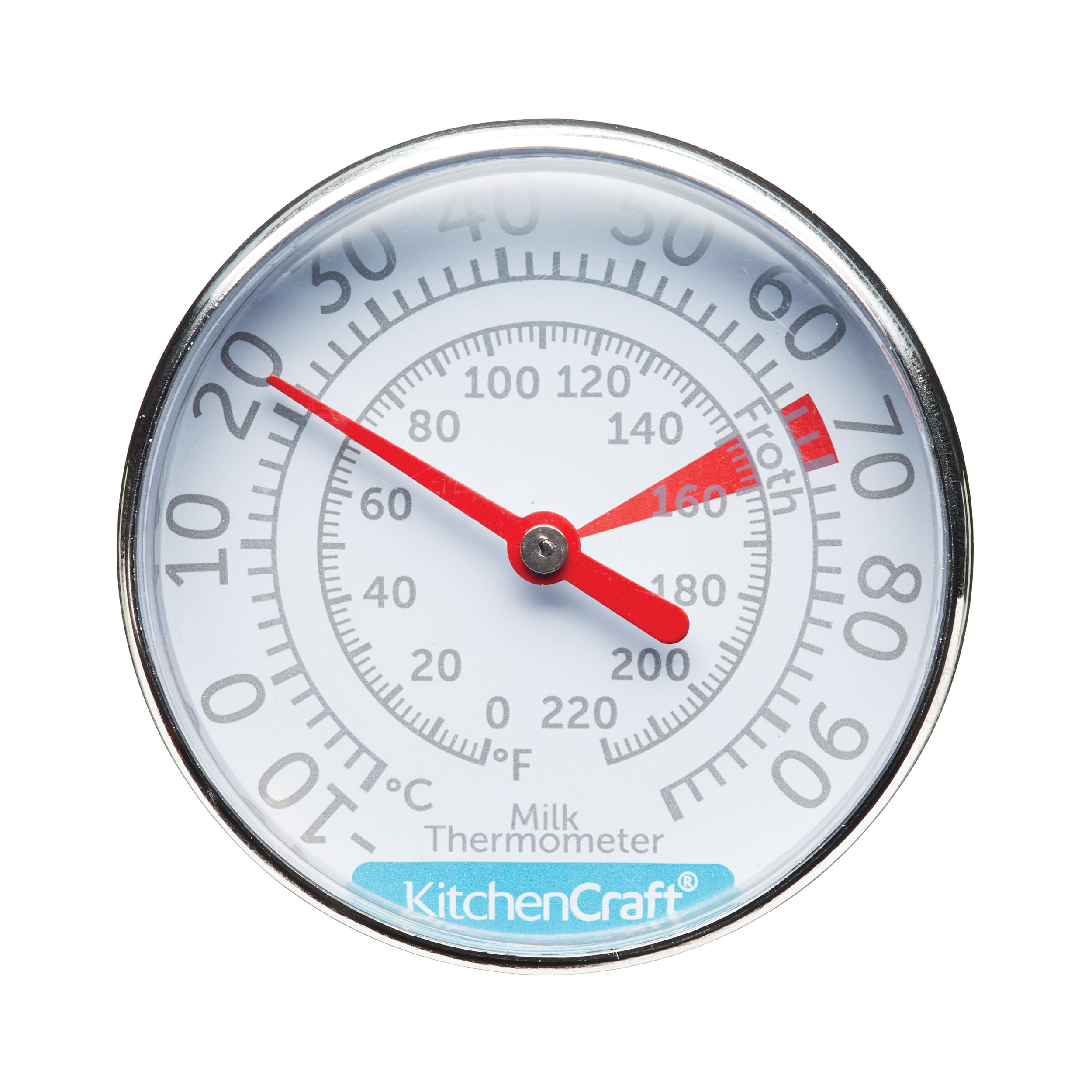 KitchenCraft Stainless Steel Milk Thermometer - Digital Cooking Thermometer for Coffee, Tea & Baking - Perfect for Home Chefs & Baristas