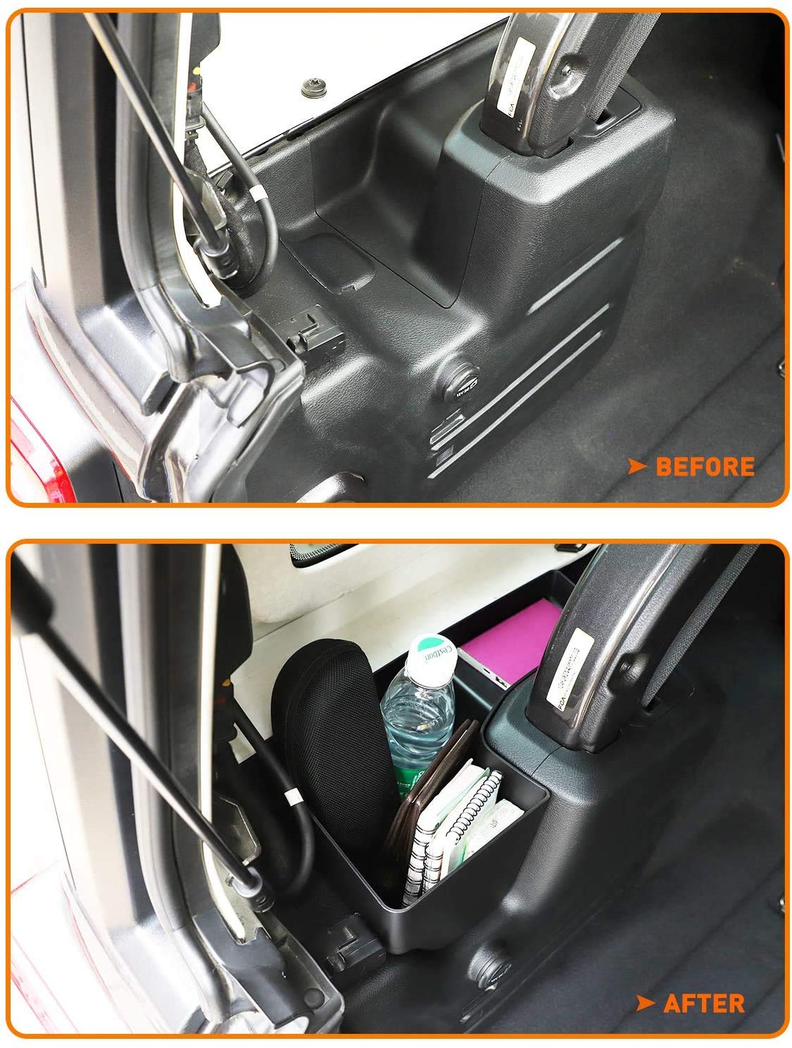2018-2021 Jeep Wrangler JL/JLU Rear Trunk Organizer - Left Side Wheel Well Storage Bin | Interior Cargo Tray Accessories | Perfect for Road Trips & Off-Road Adventures