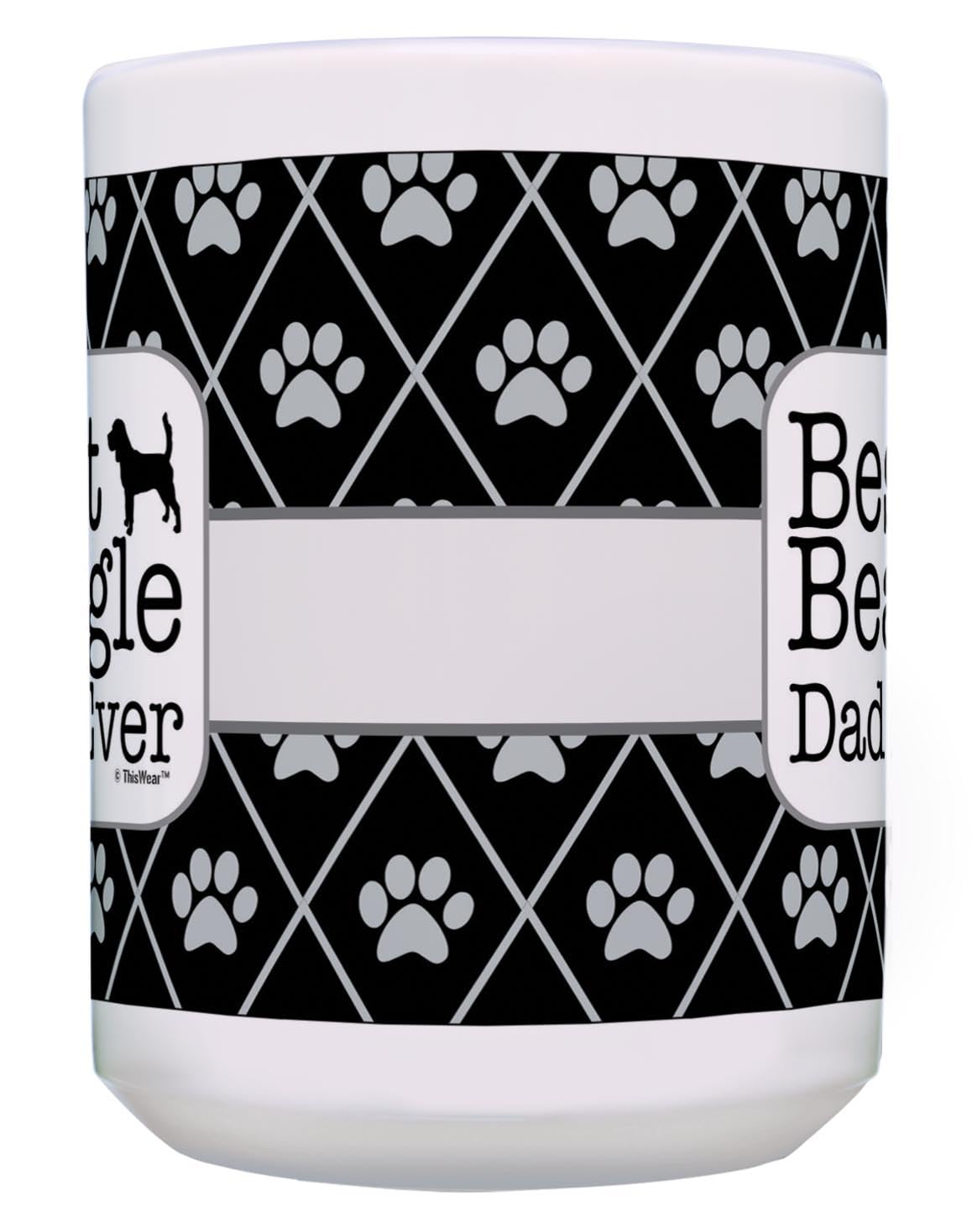 Best Beagle Dad Ever - 2 Pack 15oz Ceramic Coffee Mugs Set for Dog Lovers, Beagle Themed Gifts for Men - Perfect for Father's Day, Birthday & Office Use