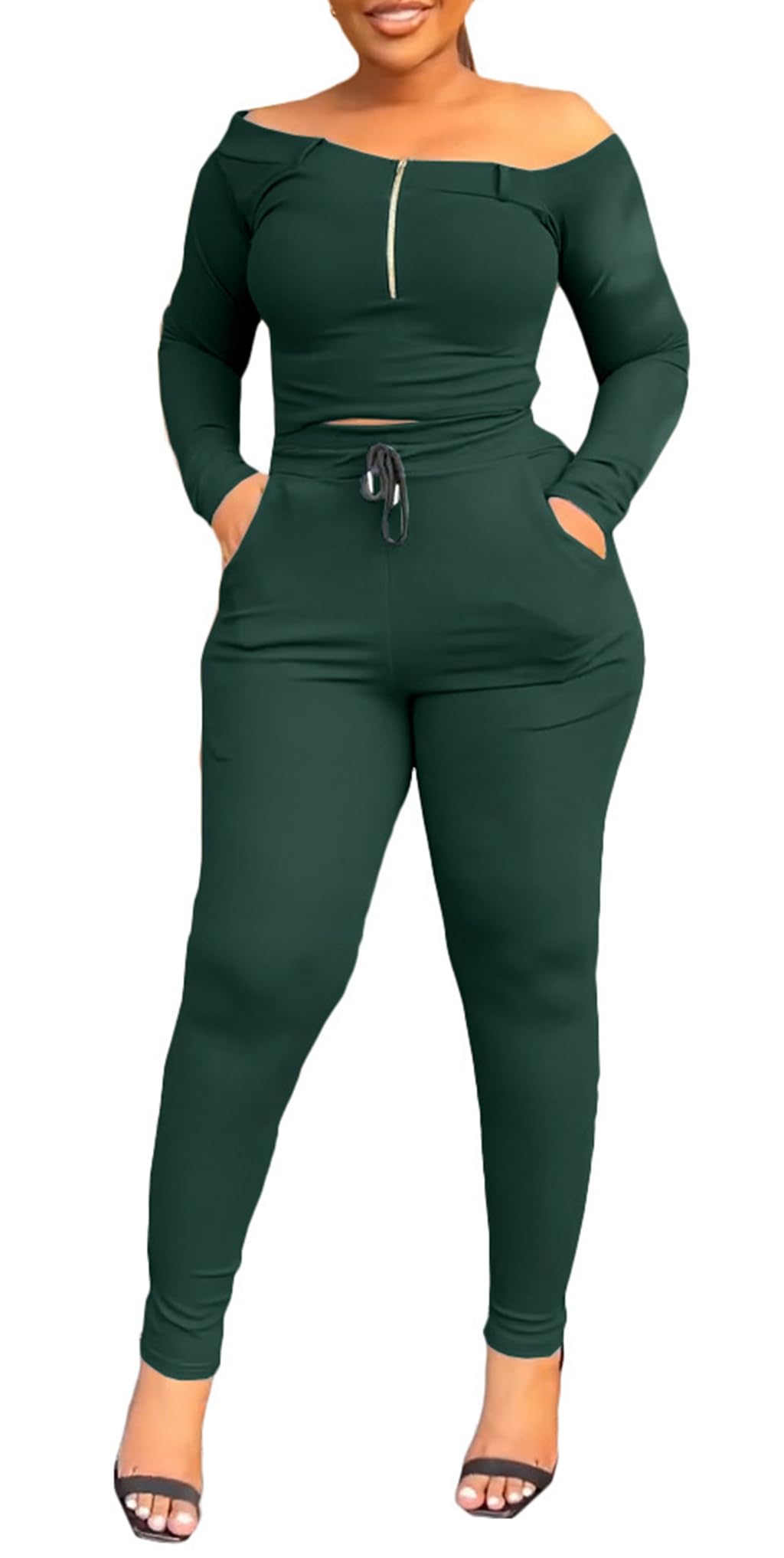 Women's 2-Piece Patchwork Sweatsuit Set - Trendy Sweatshirt & Jogger Pants Lounge Outfit for Casual Wear, Workout & Home Relaxation