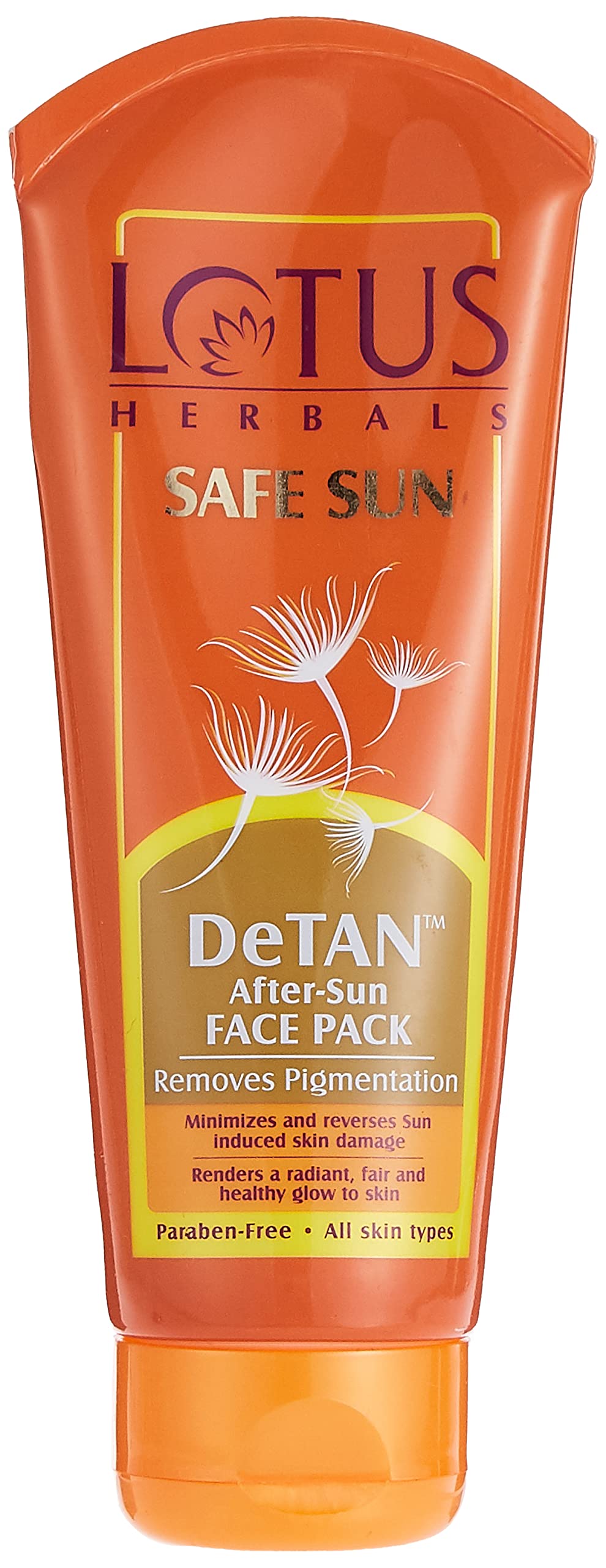 Lotus Safe Sun DeTan After-Sun Face Pack with Horse Chestnut Extracts - Reduces Sun Tan & Brightens Skin for All Skin Types (100g) - Perfect for Post-Sun Care & Skin Rejuvenation After Beach, Pool or Outdoor Activities