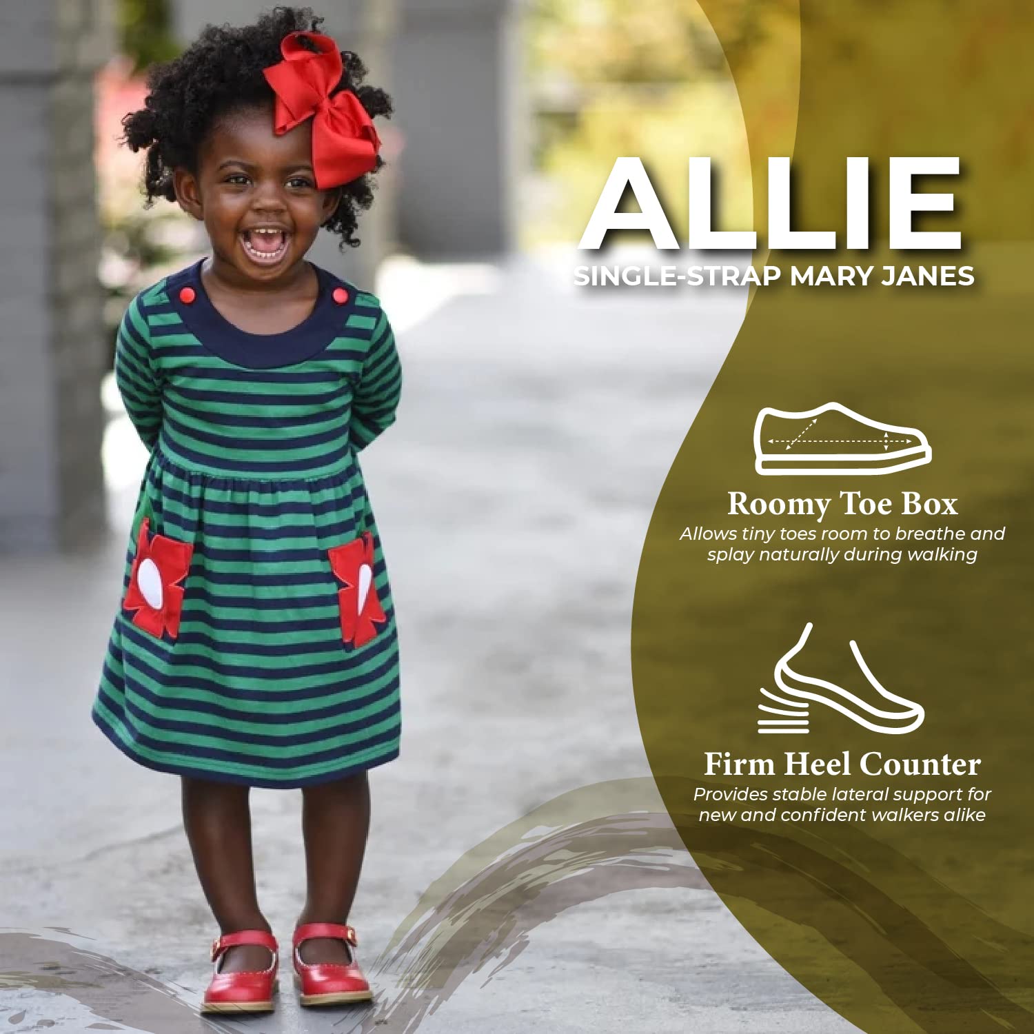 FOOTMATES Baby-Girl's Allie Mary Jane Flat Shoes for Infant Toddler & Little Kids - Comfortable First Walkers for Girls, Perfect for School, Parties & Special Occasions