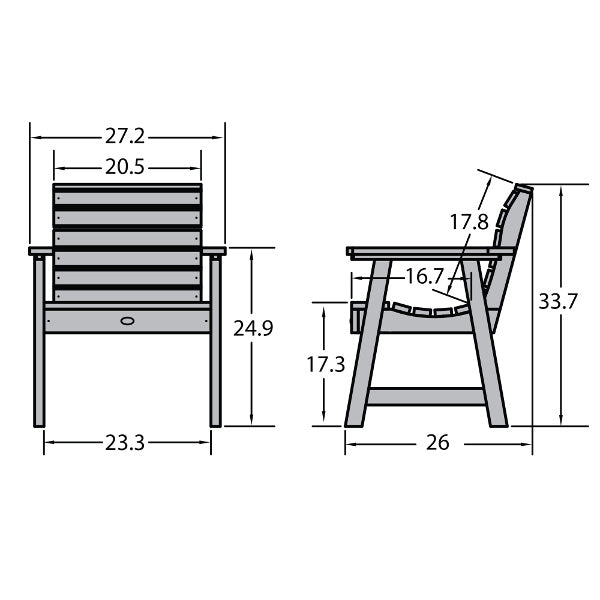 Premium Sequoia Professional Commercial Grade Glennville Lounge Chair - Heavy-Duty Durable Outdoor Patio Furniture for Poolside, Garden, and Resort Relaxation