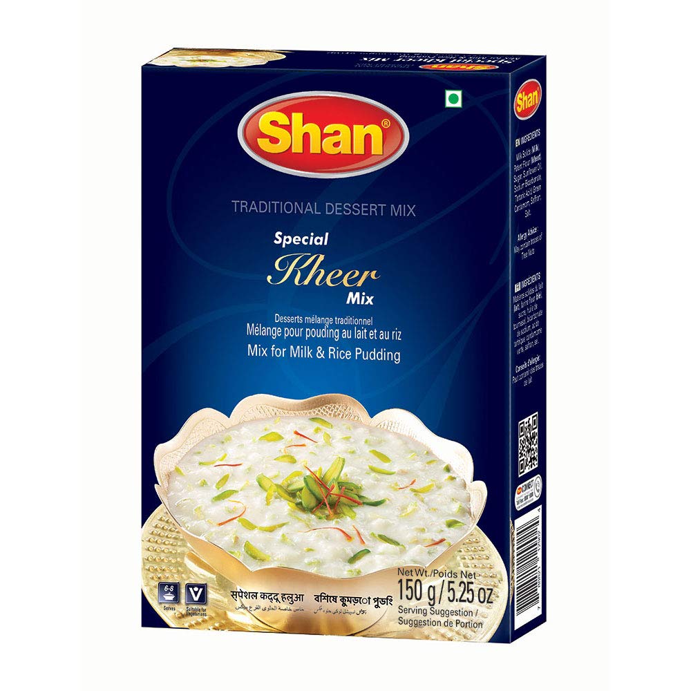 Shan Special Kheer Traditional Dessert Mix 4.29 oz (150g) - Instant Milk & Rice Pudding Powder - Vegetarian Friendly - Airtight Packaging - Perfect for Festivals, Family Gatherings & Dessert Lovers