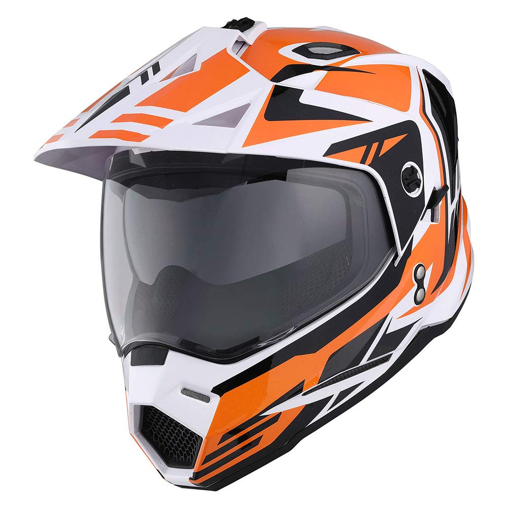 1Storm HF802 Dual Sport Motorcycle Helmet - Full Face Off-Road Motocross Helmet with Dual Visor for Adventure Riding & Trail Biking - DOT Certified Safety Gear