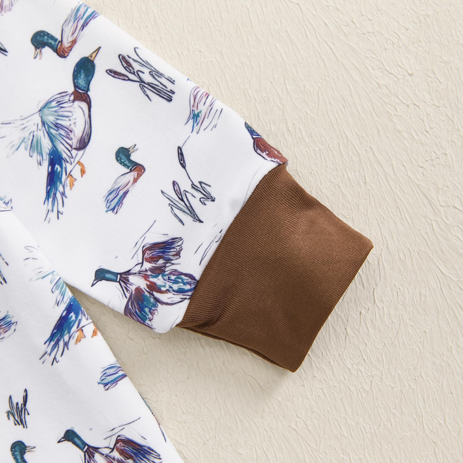 Adorable Mallard Duck Romper Jumpsuit for Baby Boys & Girls - Long Sleeve Zip-Up One-Piece Overalls - Perfect for Hunting Season, Outdoor Adventures & Photo Shoots